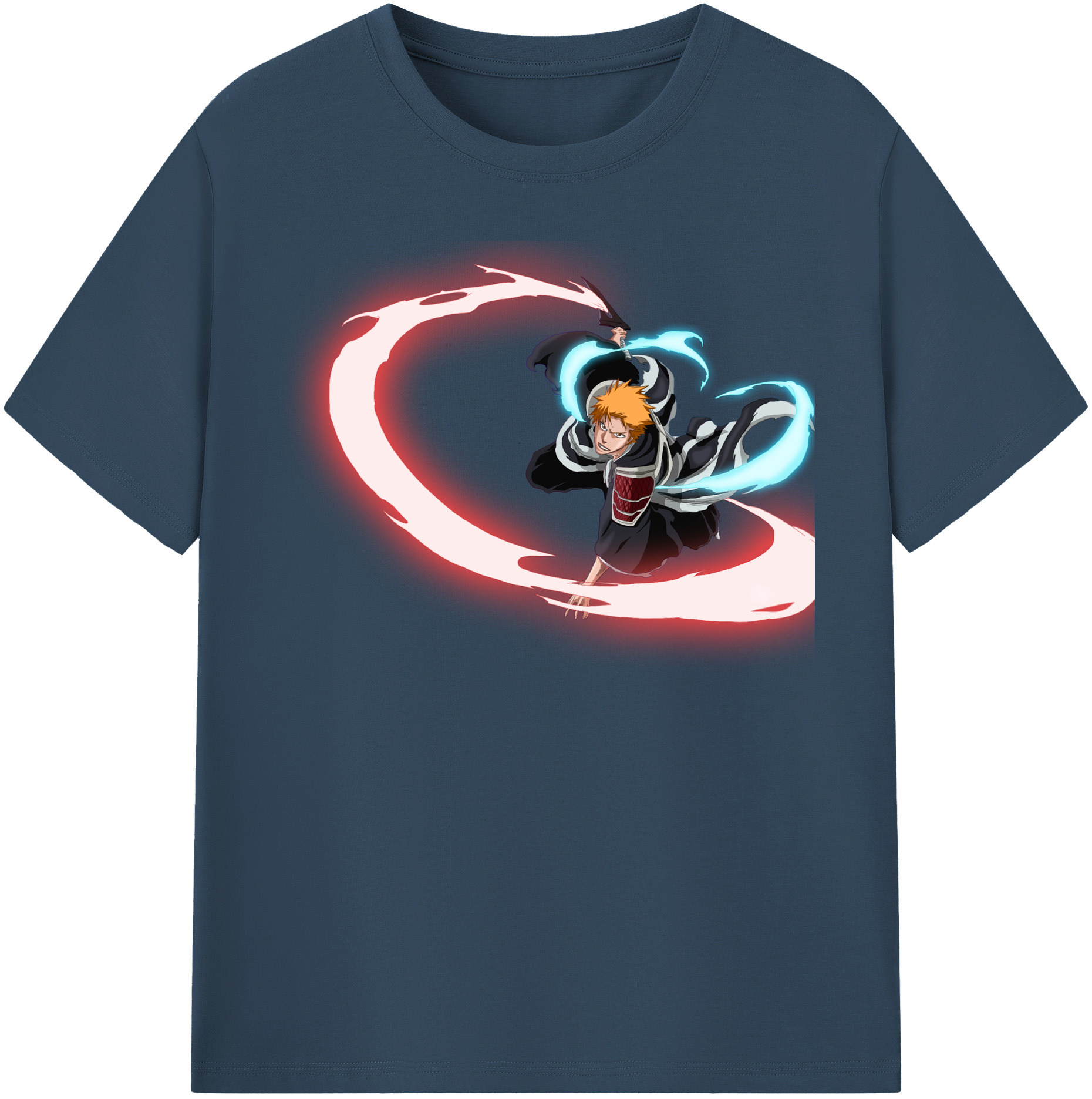 （画像用） ブリーチ 黒崎一護（くろさき いちご）BLEACH Kurosaki Ichigo レディースカジュアルプリントTシャツ（綿100％）