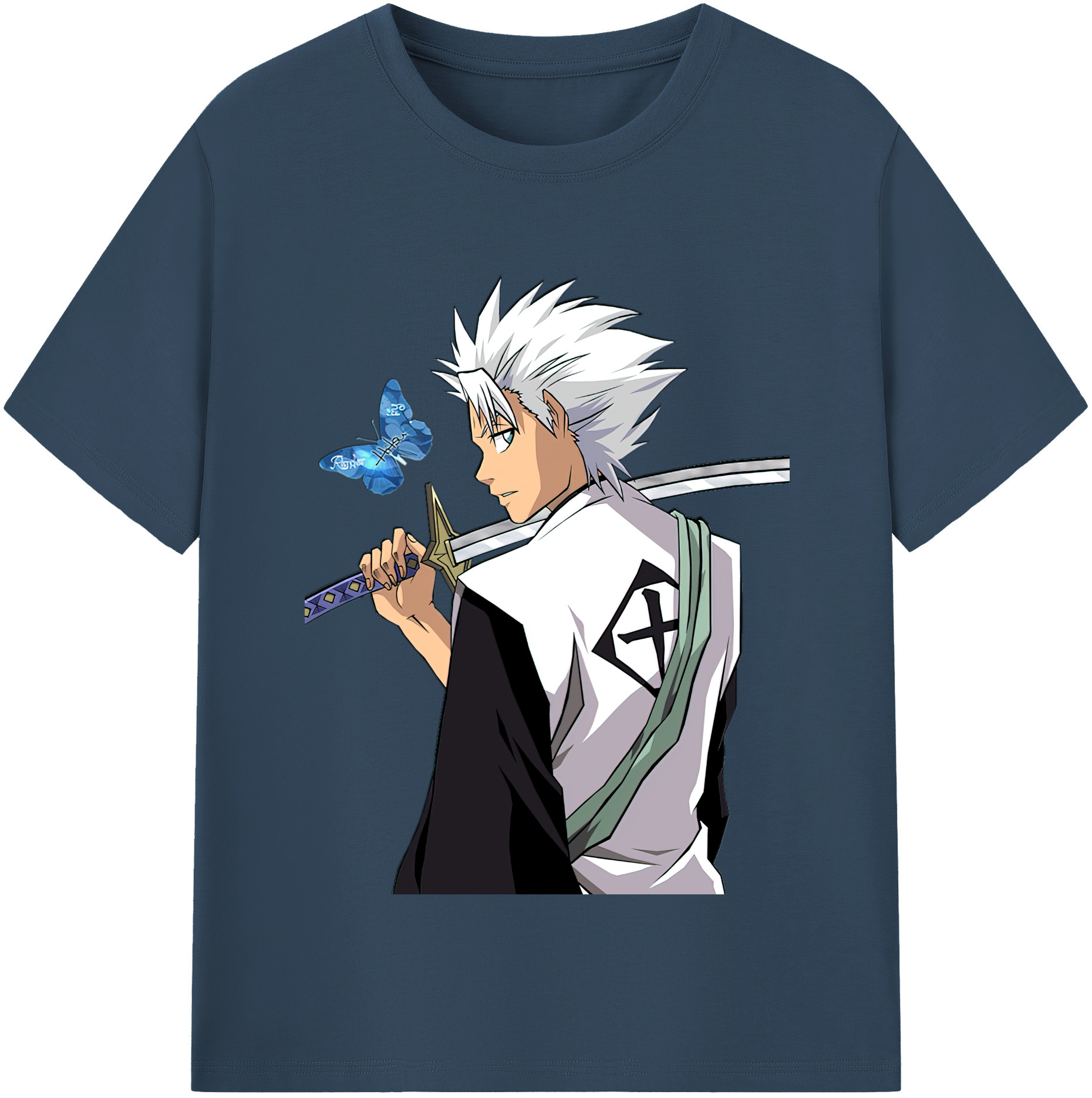 （画像用） ブリーチ 日番谷冬獅郎（ひつがや とうしろう） BLEACH Hitsugaya Toushirou レディースカジュアルプリントTシャツ（綿100％）