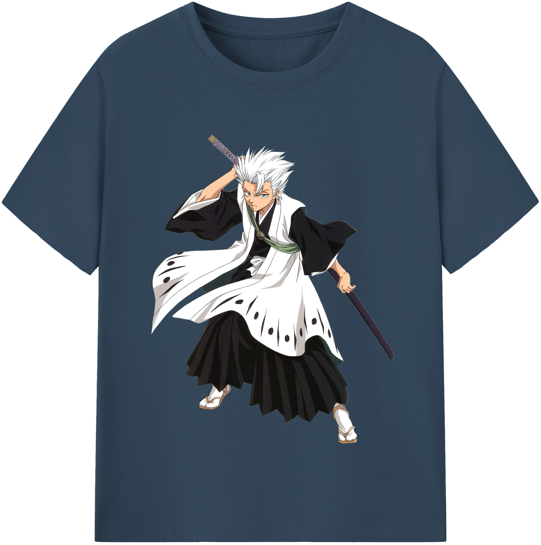（画像用） ブリーチ 日番谷冬獅郎（ひつがや とうしろう） BLEACH Hitsugaya Toushirou レディースカジュアルプリントTシャツ（綿100％）