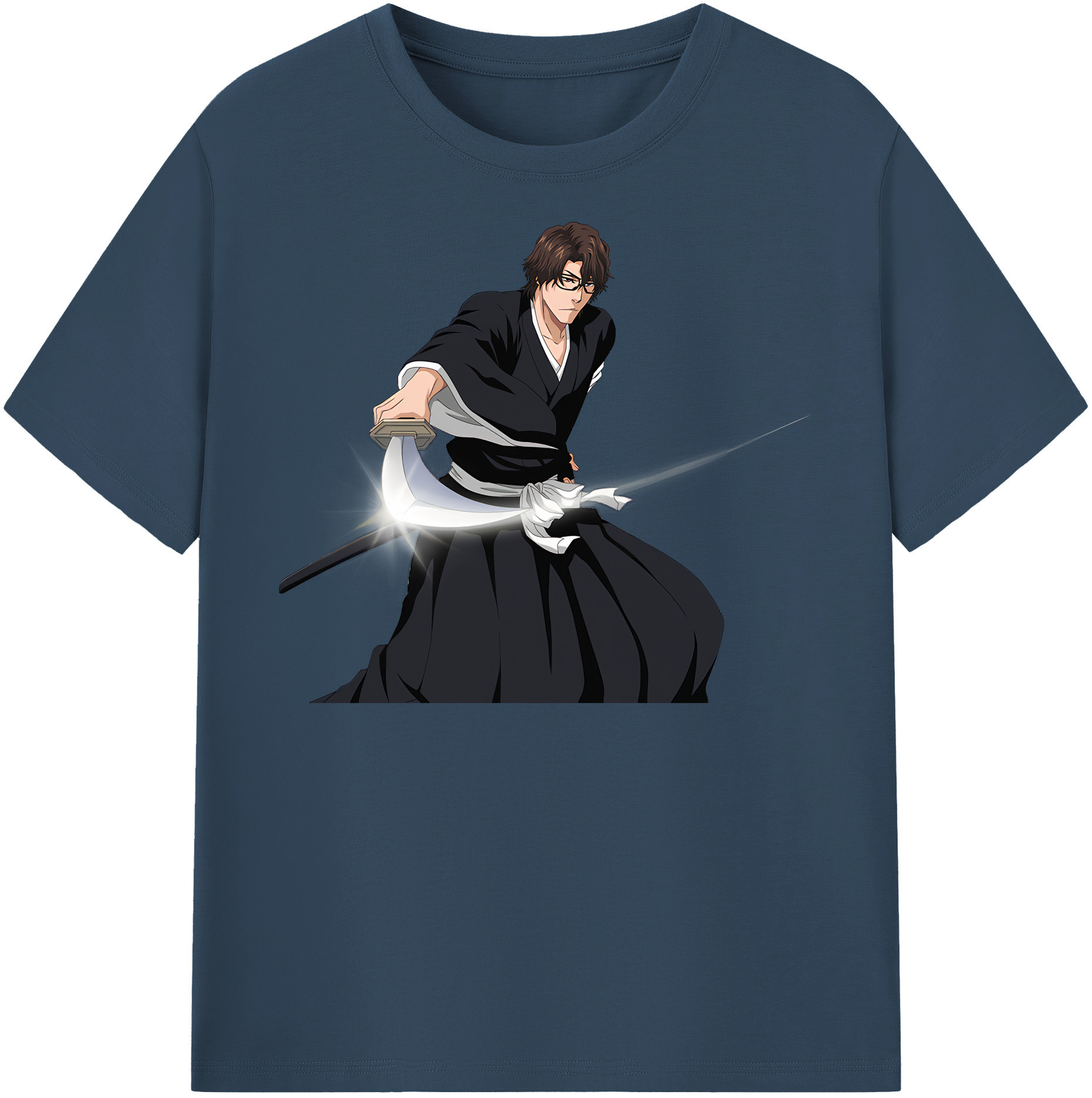 （画像用） ブリーチ 藍染 惣右介（あいぜん そうすけ） BLEACH Aizen Sousuke レディースカジュアルプリントTシャツ（綿100％）