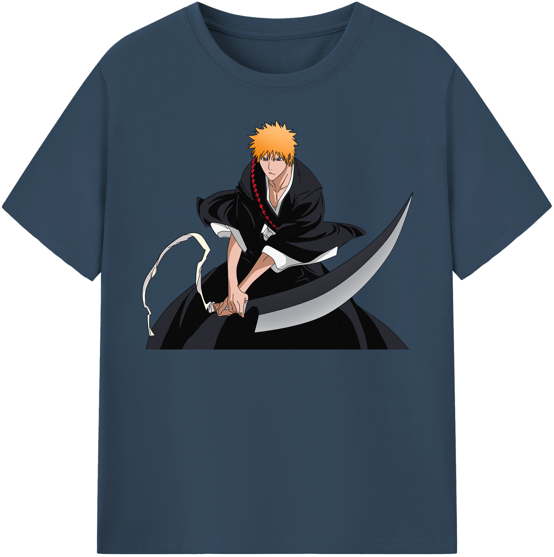 （画像用） ブリーチ 黒崎一護（くろさき いちご）BLEACH Kurosaki Ichigo レディースカジュアルプリントTシャツ（綿100％）