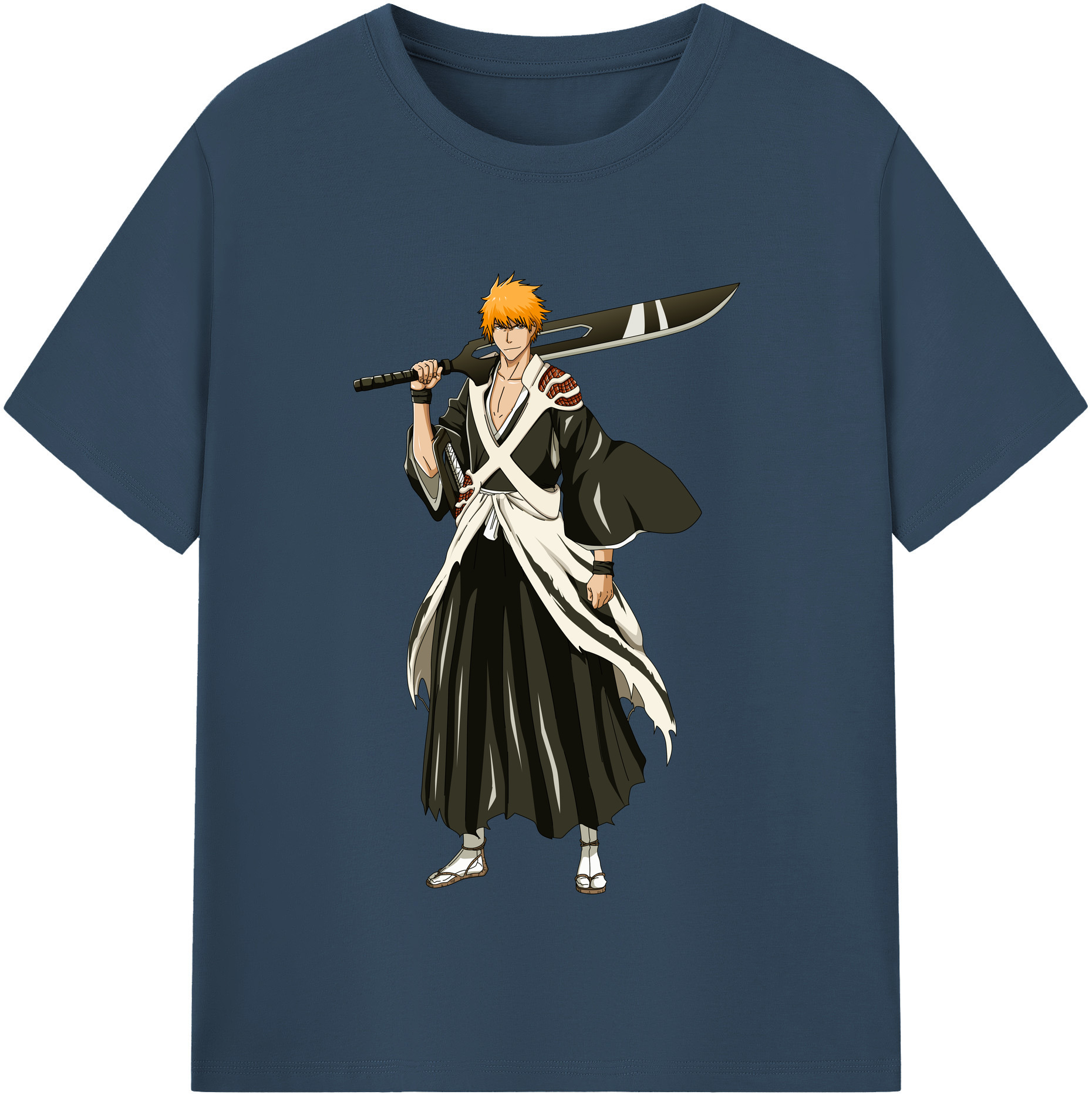 （画像用） ブリーチ 黒崎一護（くろさき いちご）BLEACH Kurosaki Ichigo レディースカジュアルプリントTシャツ（綿100％）