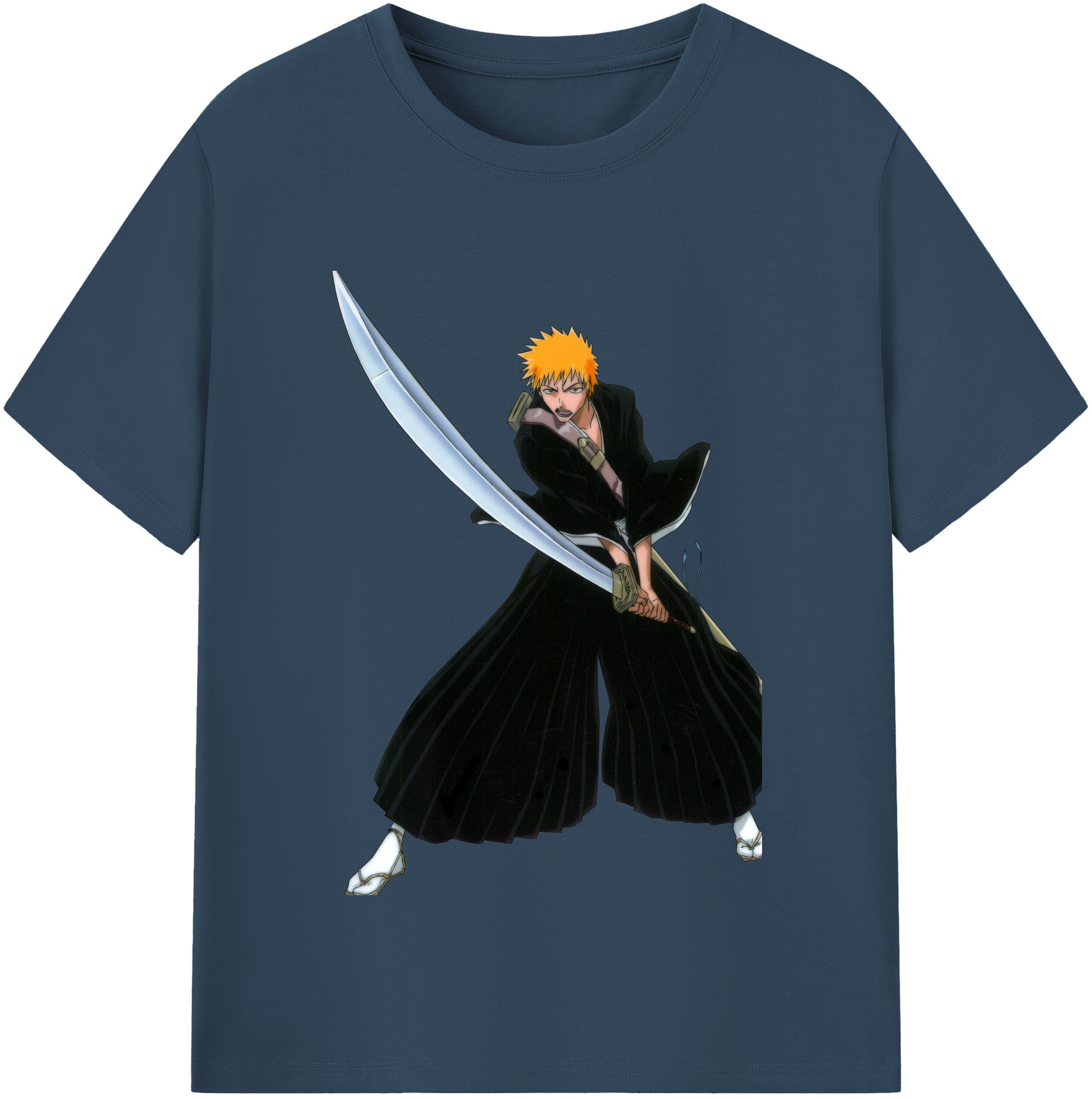 （画像用） ブリーチ 黒崎一護（くろさき いちご）BLEACH Kurosaki Ichigo レディースカジュアルプリントTシャツ（綿100％）
