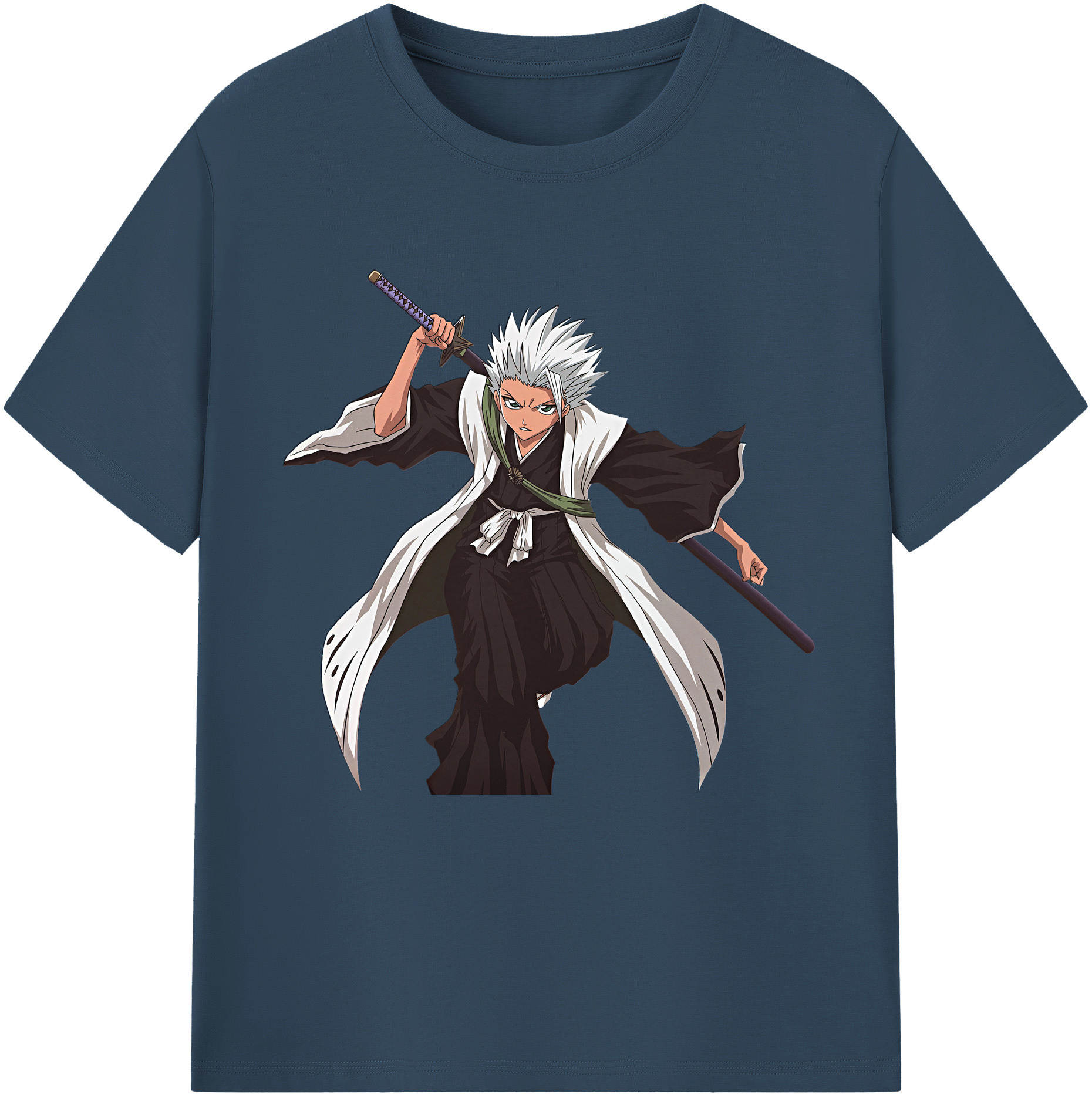 （画像用） ブリーチ 日番谷冬獅郎（ひつがや とうしろう） BLEACH Hitsugaya Toushirou レディースカジュアルプリントTシャツ（綿100％）