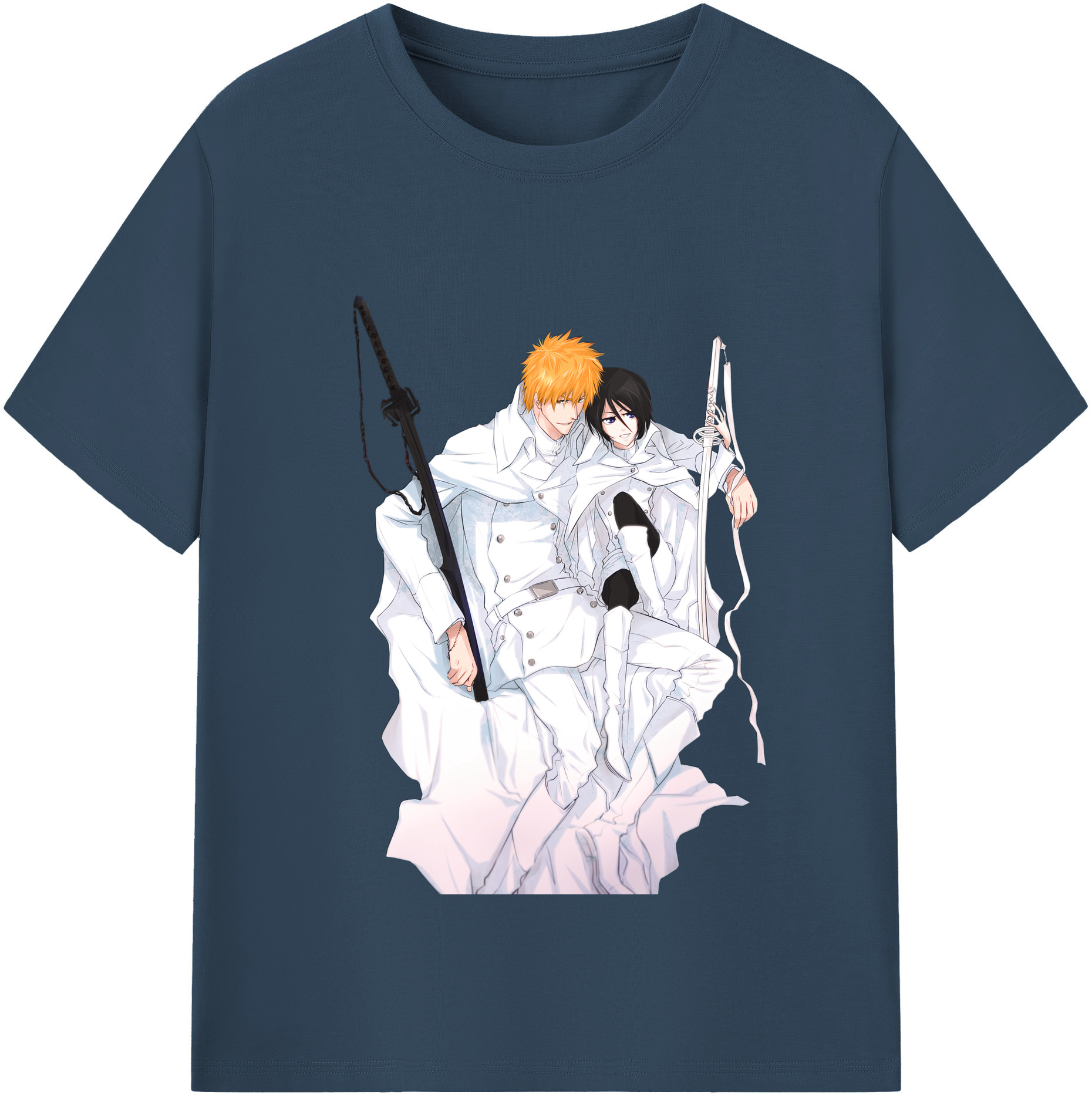 （画像用） ブリーチ 黒崎一護（くろさき いちご）BLEACH Kurosaki Ichigo レディースカジュアルプリントTシャツ（綿100％）