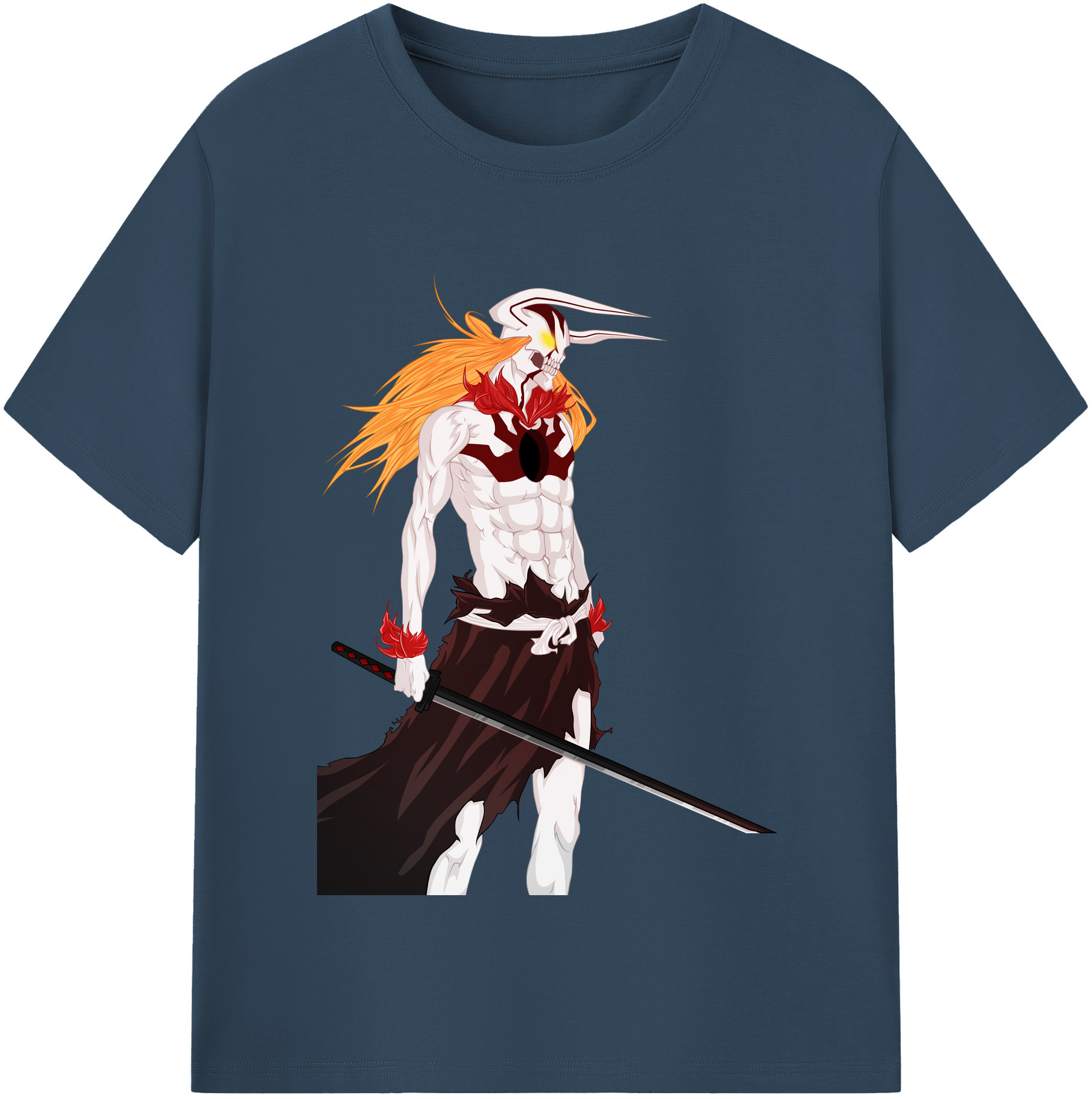 （画像用） ブリーチ 黒崎一護（くろさき いちご）BLEACH Kurosaki Ichigo レディースカジュアルプリントTシャツ（綿100％）