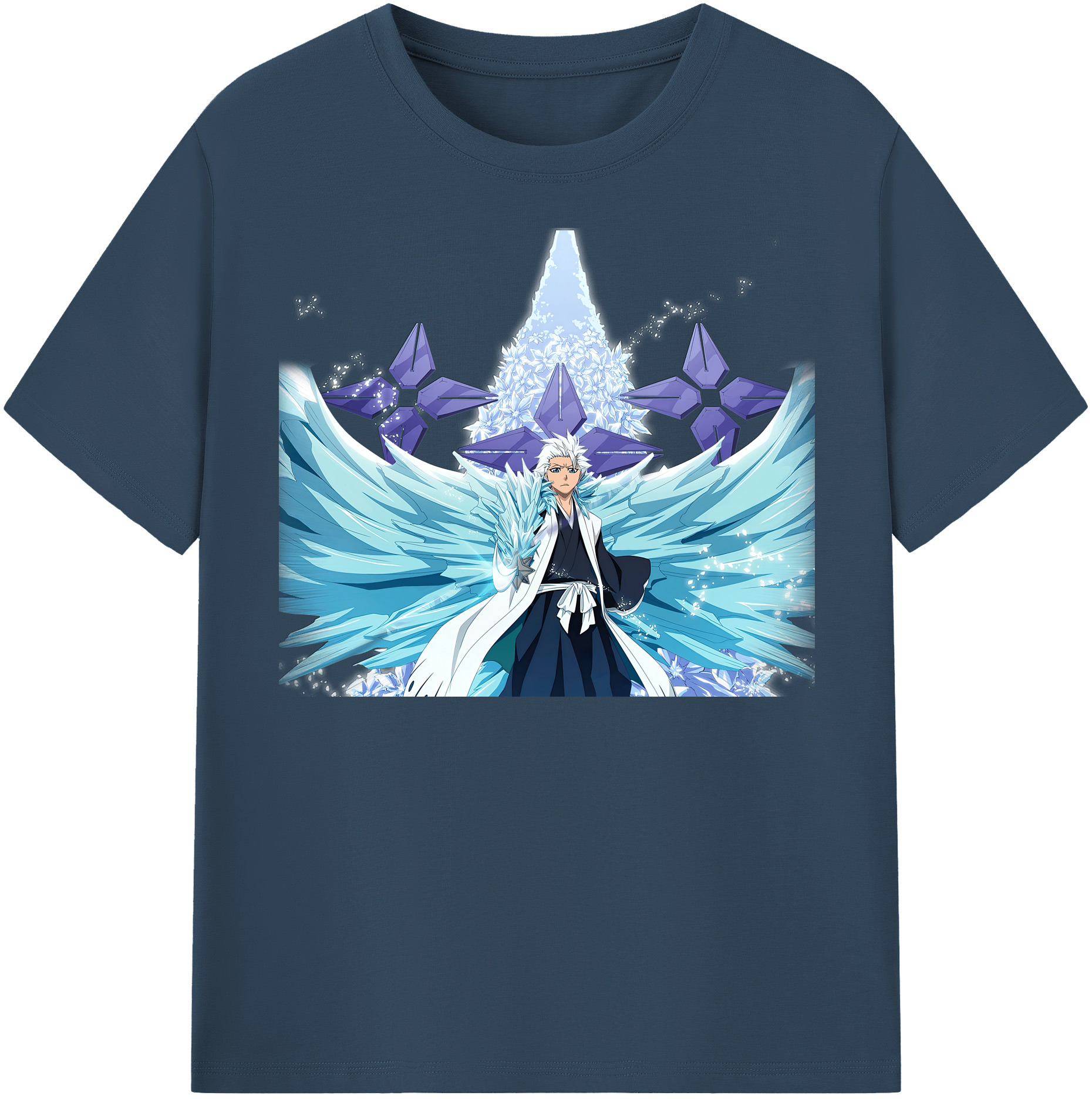 （画像用） ブリーチ 日番谷冬獅郎（ひつがや とうしろう） BLEACH Hitsugaya Toushirou レディースカジュアルプリントTシャツ（綿100％）