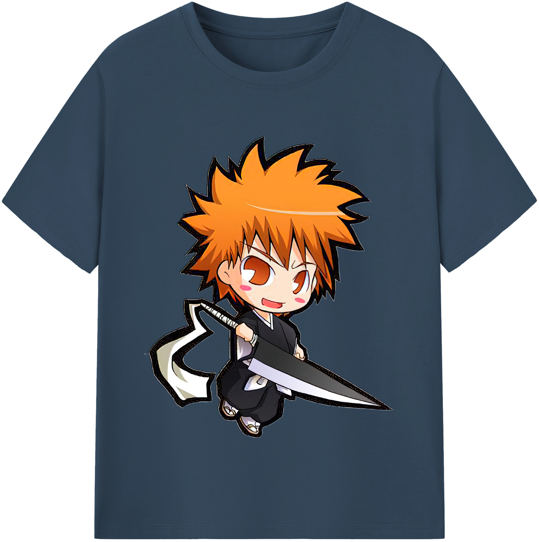 （画像用） ブリーチ 黒崎一護（くろさき いちご）BLEACH Kurosaki Ichigo レディースカジュアルプリントTシャツ（綿100％）