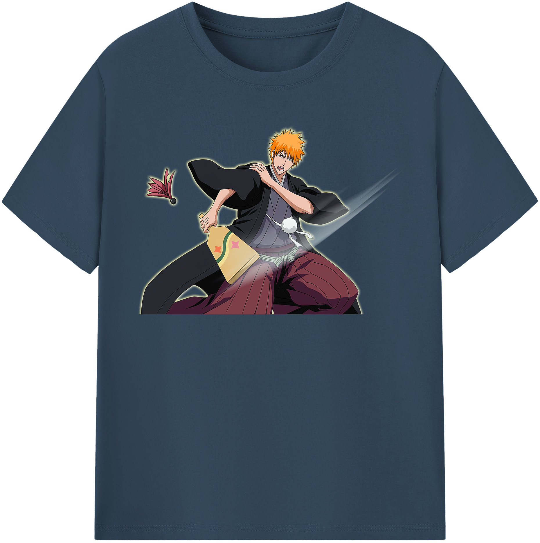 （画像用） ブリーチ 黒崎一護（くろさき いちご）BLEACH Kurosaki Ichigo レディースカジュアルプリントTシャツ（綿100％）