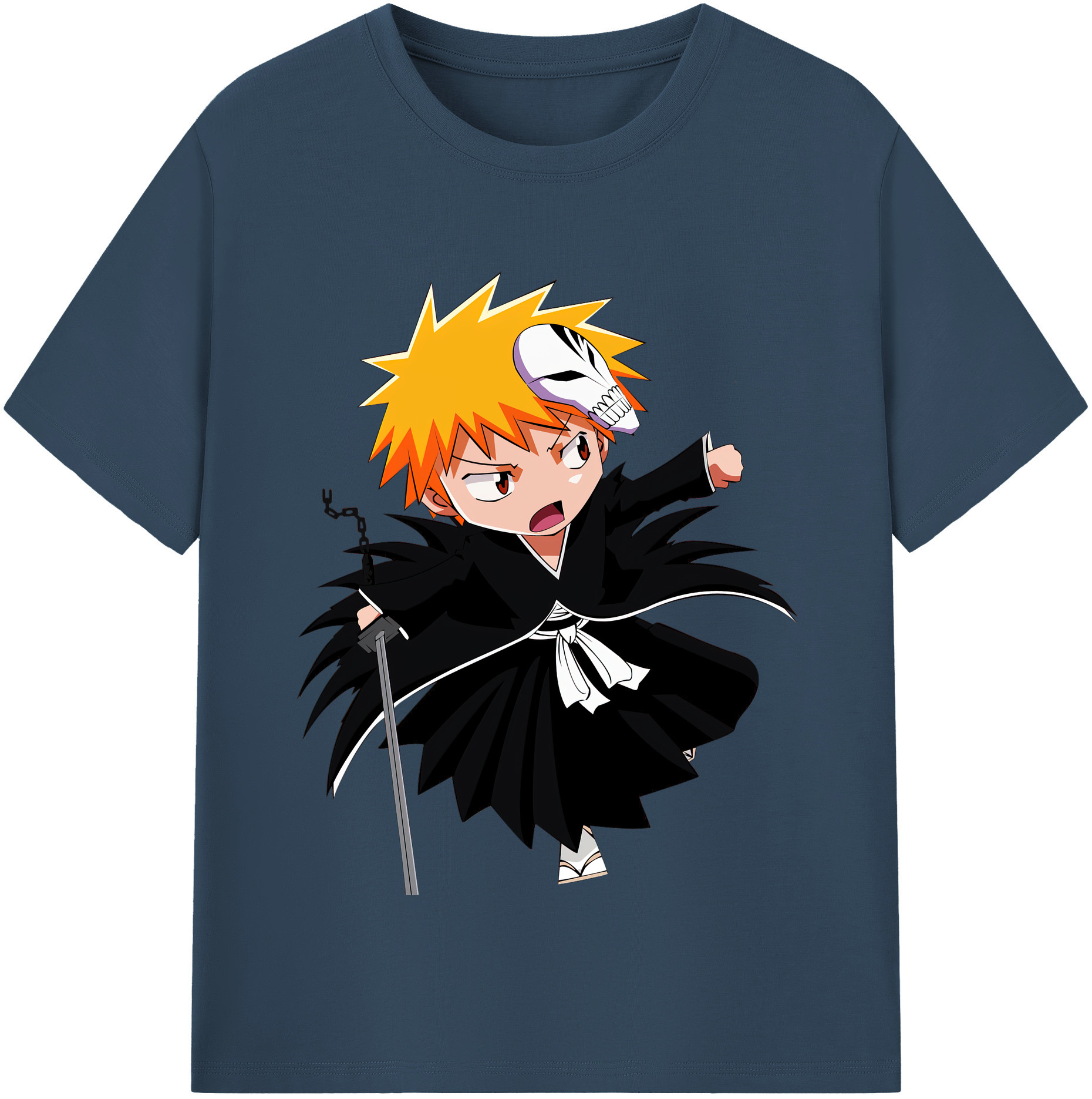 （画像用） ブリーチ 黒崎一護（くろさき いちご）BLEACH Kurosaki Ichigo レディースカジュアルプリントTシャツ（綿100％）