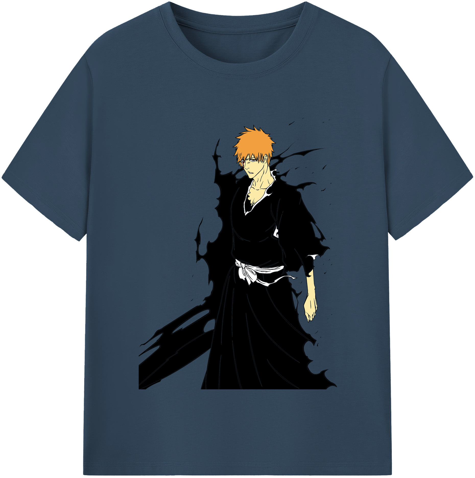 （画像用） ブリーチ 黒崎一護（くろさき いちご）BLEACH Kurosaki Ichigo レディースカジュアルプリントTシャツ（綿100％）