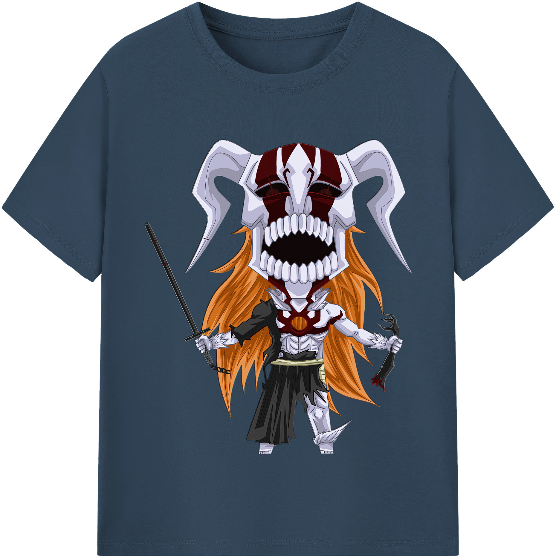 （画像用） ブリーチ 黒崎一護（くろさき いちご）BLEACH Kurosaki Ichigo レディースカジュアルプリントTシャツ（綿100％）