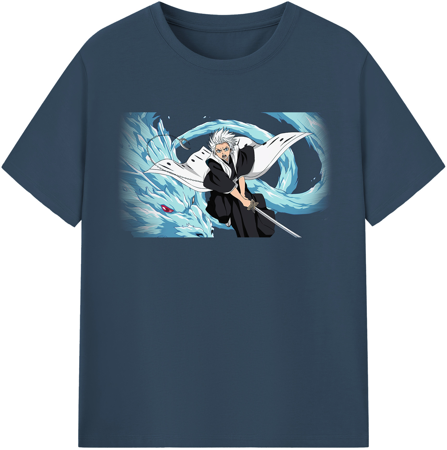 （画像用） ブリーチ 日番谷冬獅郎（ひつがや とうしろう） BLEACH Hitsugaya Toushirou レディースカジュアルプリントTシャツ（綿100％）