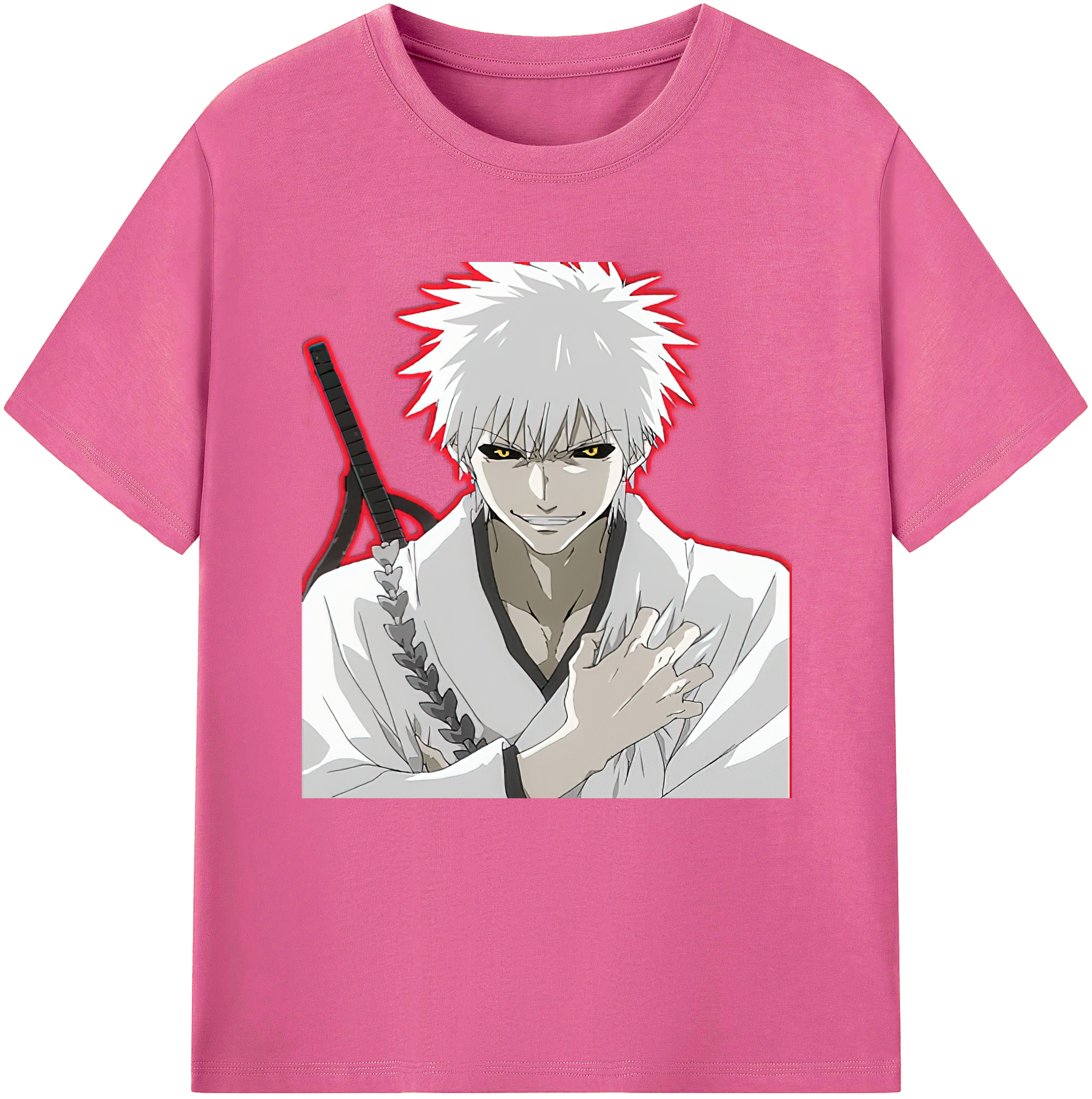 （画像用） ブリーチ 黒崎一護（くろさき いちご）BLEACH Kurosaki Ichigo レディースカジュアルプリントTシャツ（綿100％）
