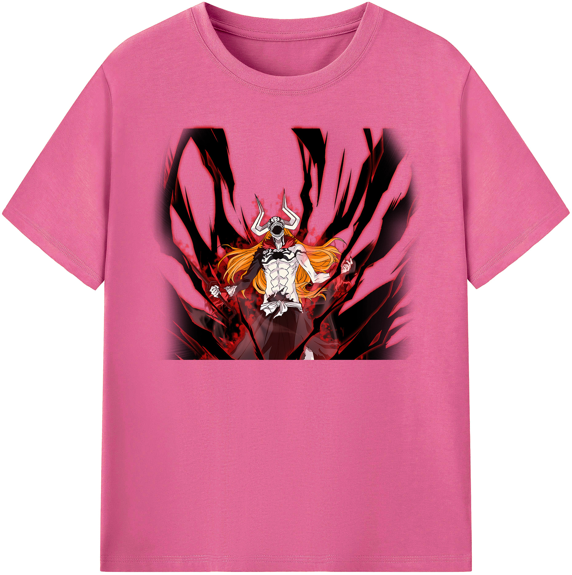 （画像用） ブリーチ 黒崎一護（くろさき いちご）BLEACH Kurosaki Ichigo レディースカジュアルプリントTシャツ（綿100％）