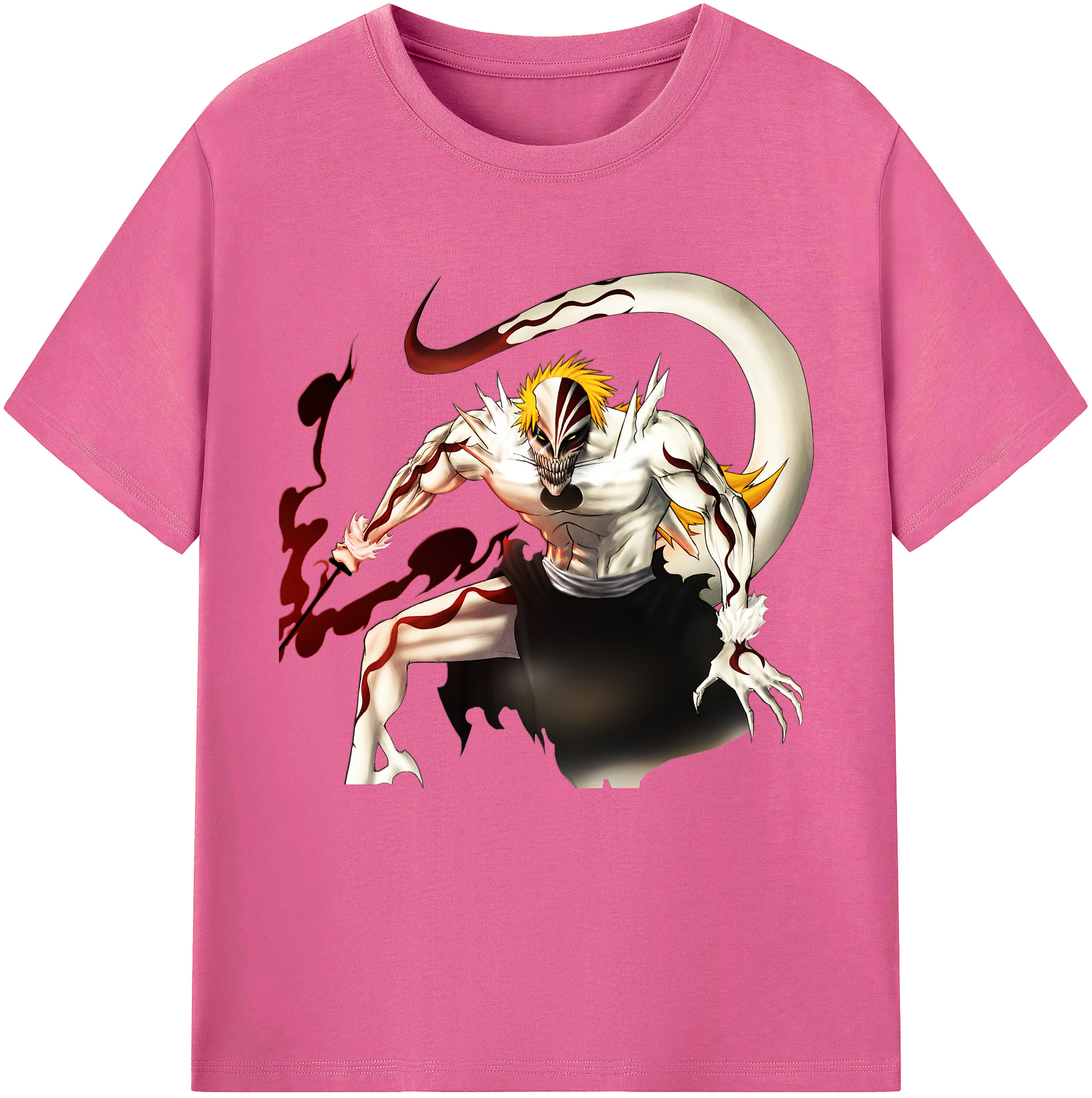 （画像用） ブリーチ 黒崎一護（くろさき いちご）BLEACH Kurosaki Ichigo レディースカジュアルプリントTシャツ（綿100％）