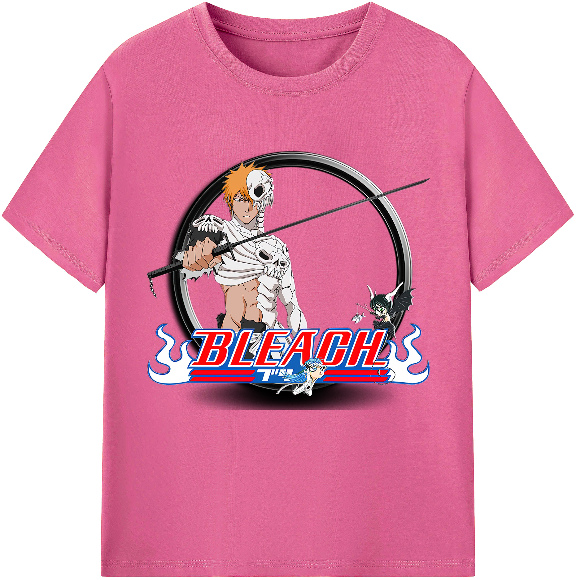 （画像用） ブリーチ 黒崎一護（くろさき いちご）BLEACH Kurosaki Ichigo レディースカジュアルプリントTシャツ（綿100％）
