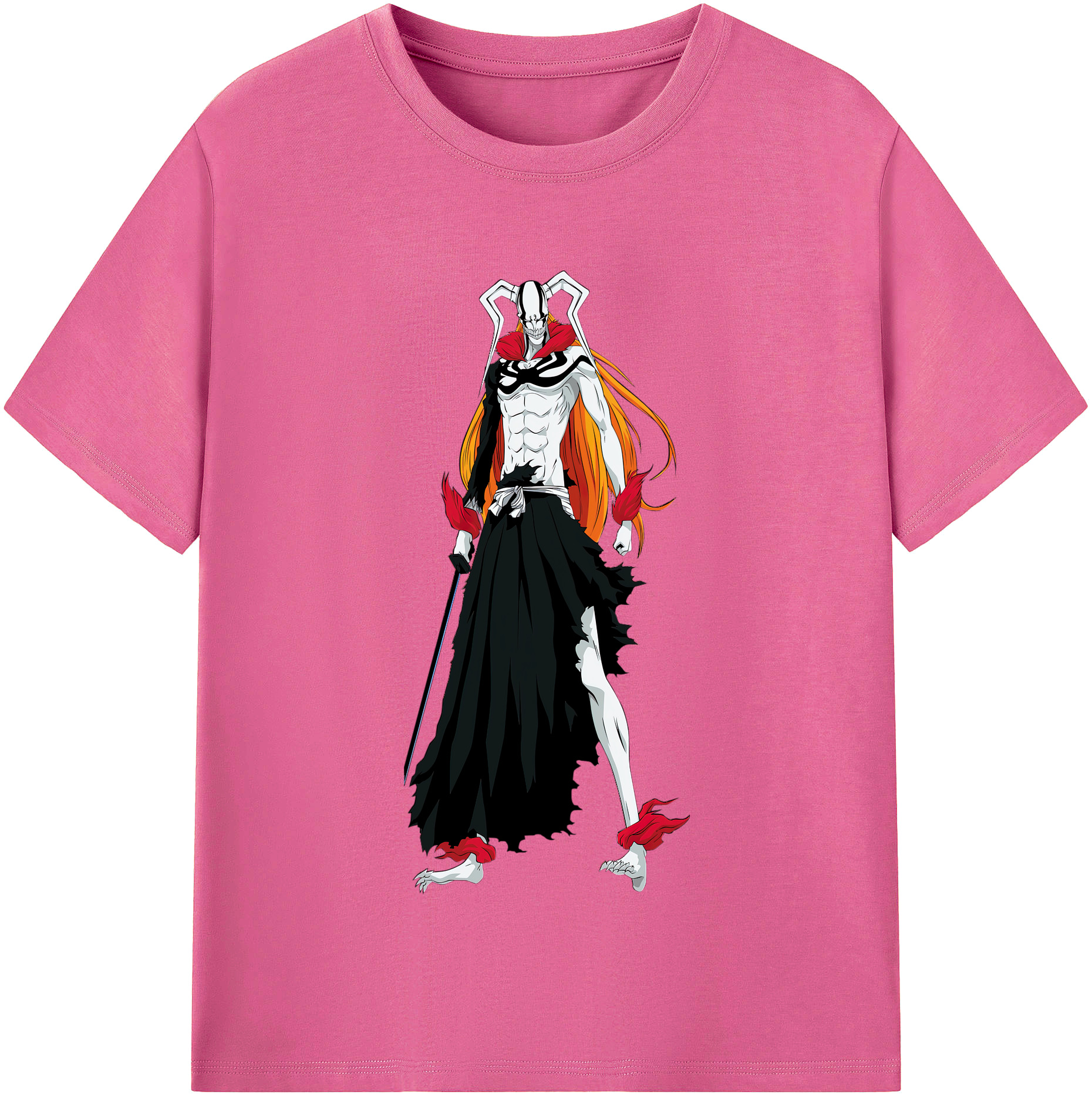 （画像用） ブリーチ 黒崎一護（くろさき いちご）BLEACH Kurosaki Ichigo レディースカジュアルプリントTシャツ（綿100％）