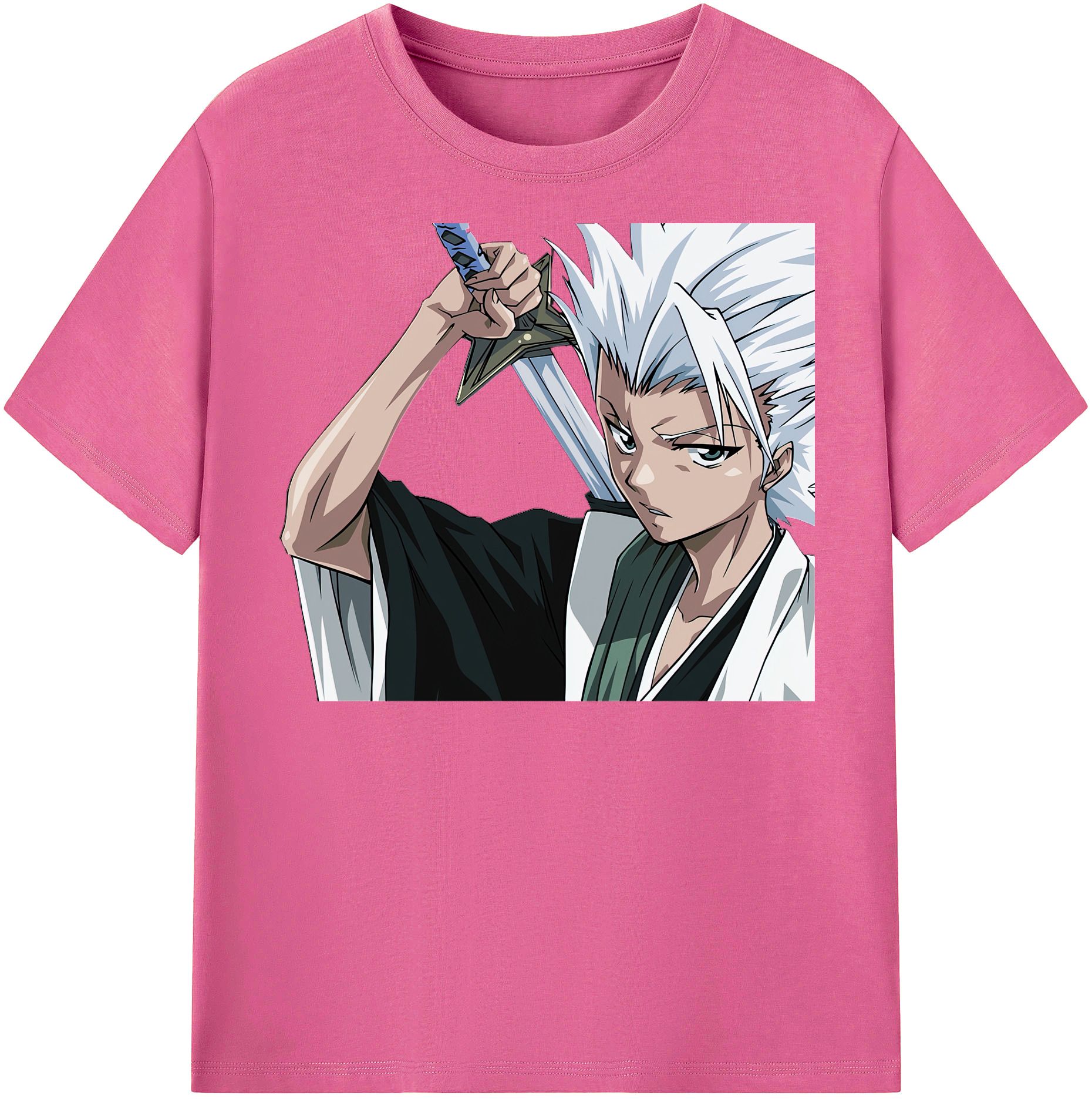 （画像用） ブリーチ 日番谷冬獅郎（ひつがや とうしろう） BLEACH Hitsugaya Toushirou レディースカジュアルプリントTシャツ（綿100％）