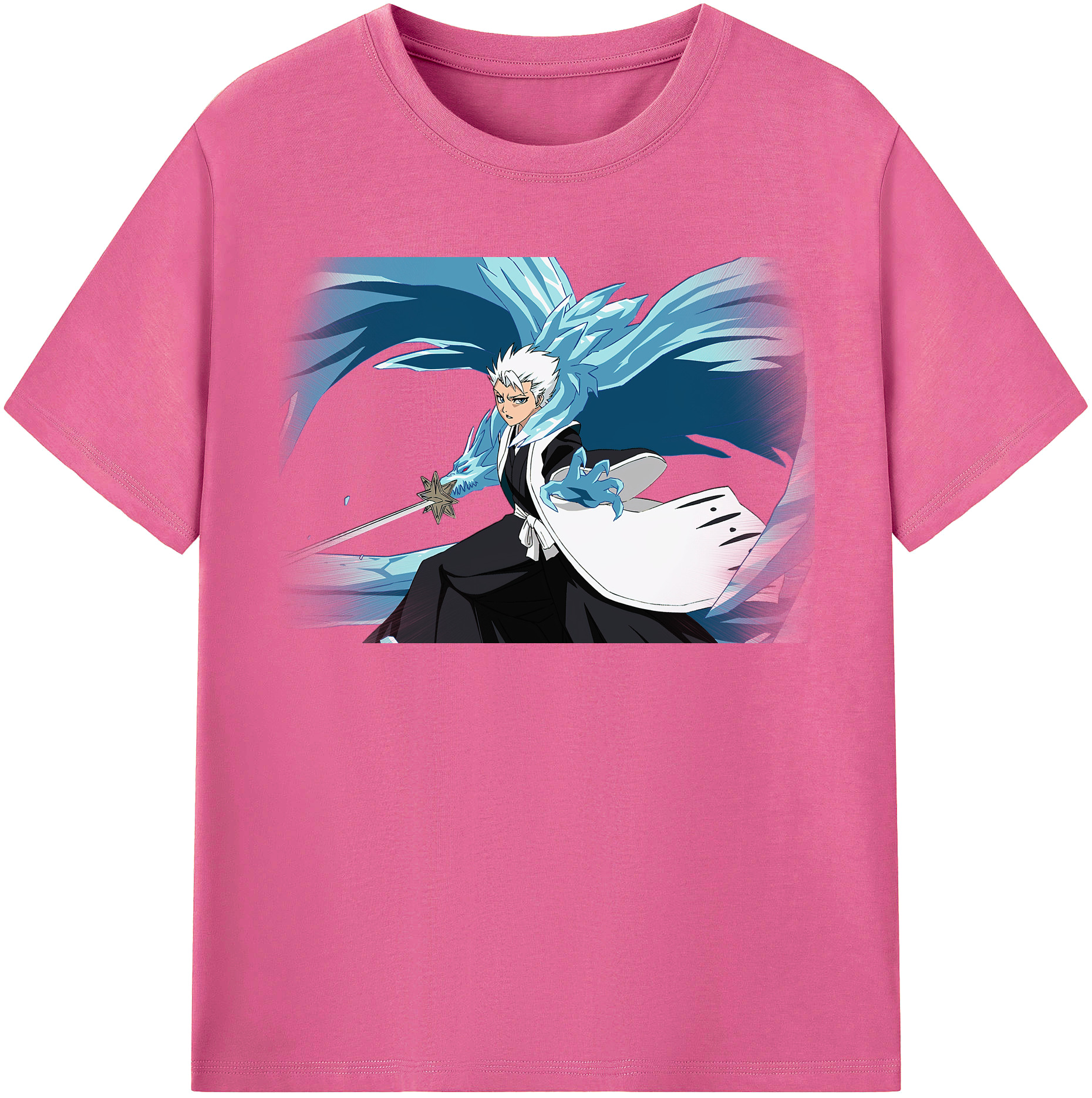 （画像用） ブリーチ 日番谷冬獅郎（ひつがや とうしろう） BLEACH Hitsugaya Toushirou レディースカジュアルプリントTシャツ（綿100％）