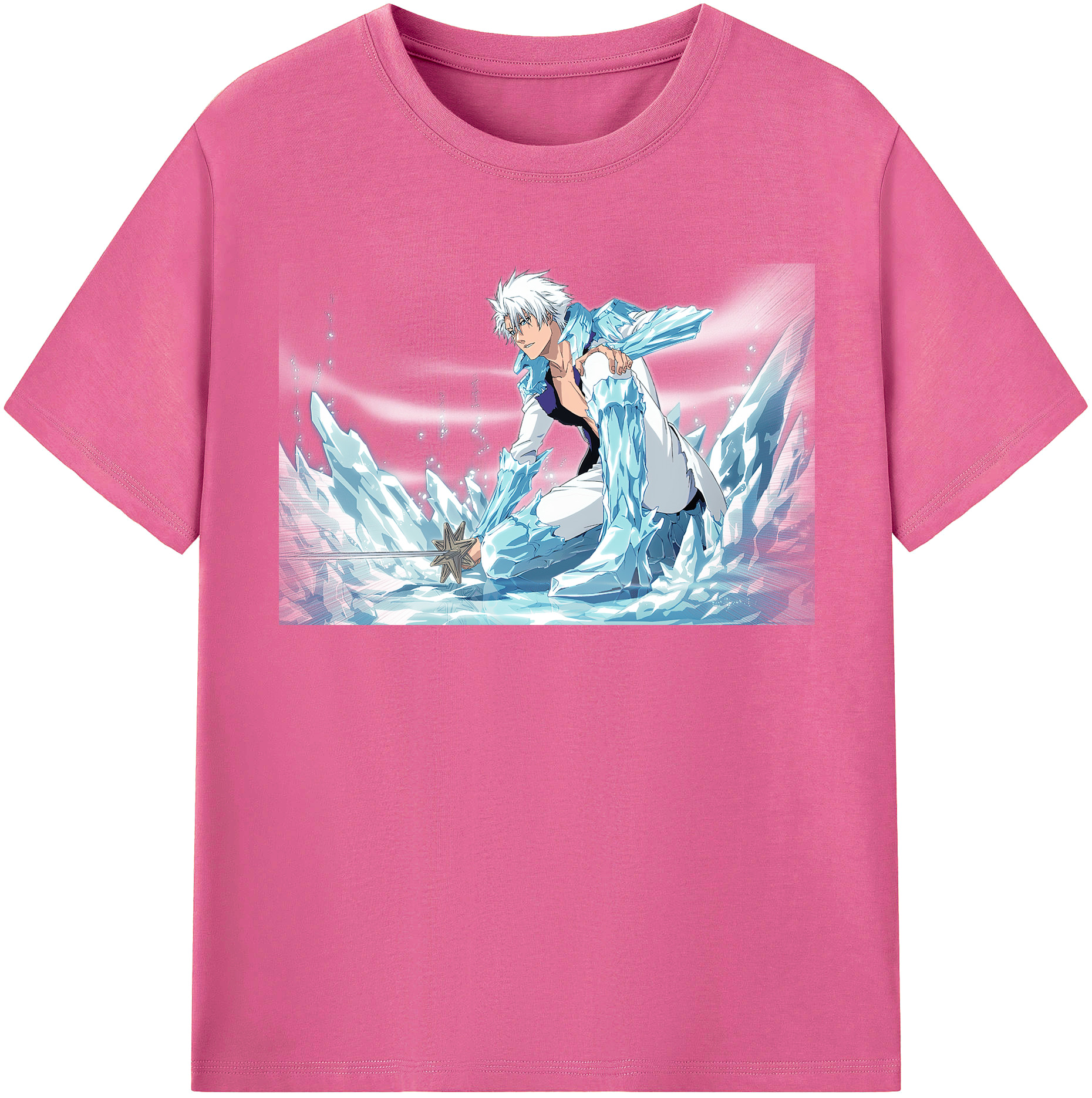 （画像用） ブリーチ 日番谷冬獅郎（ひつがや とうしろう） BLEACH Hitsugaya Toushirou レディースカジュアルプリントTシャツ（綿100％）