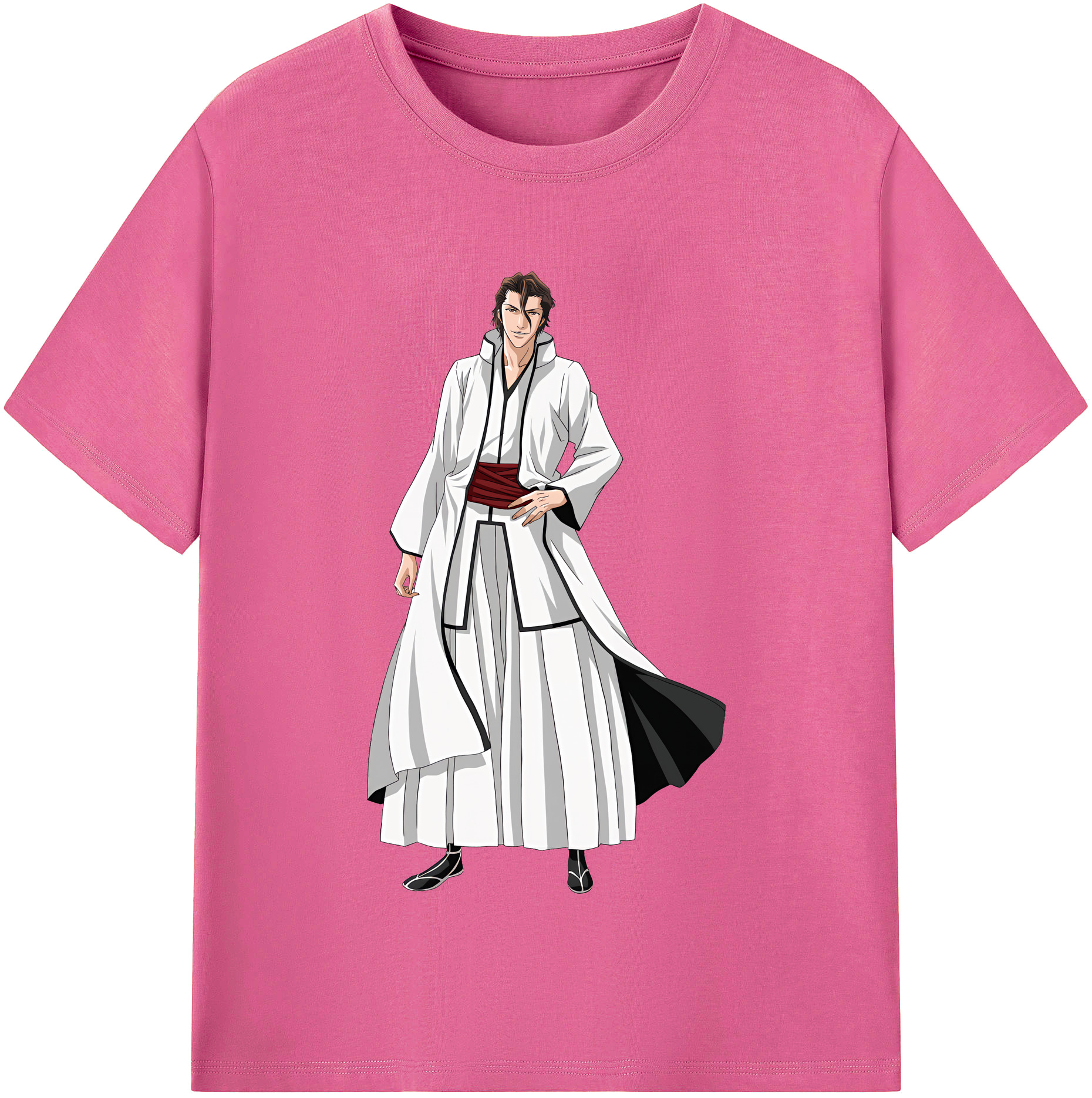 （画像用） ブリーチ 藍染 惣右介（あいぜん そうすけ） BLEACH Aizen Sousuke レディースカジュアルプリントTシャツ（綿100％）