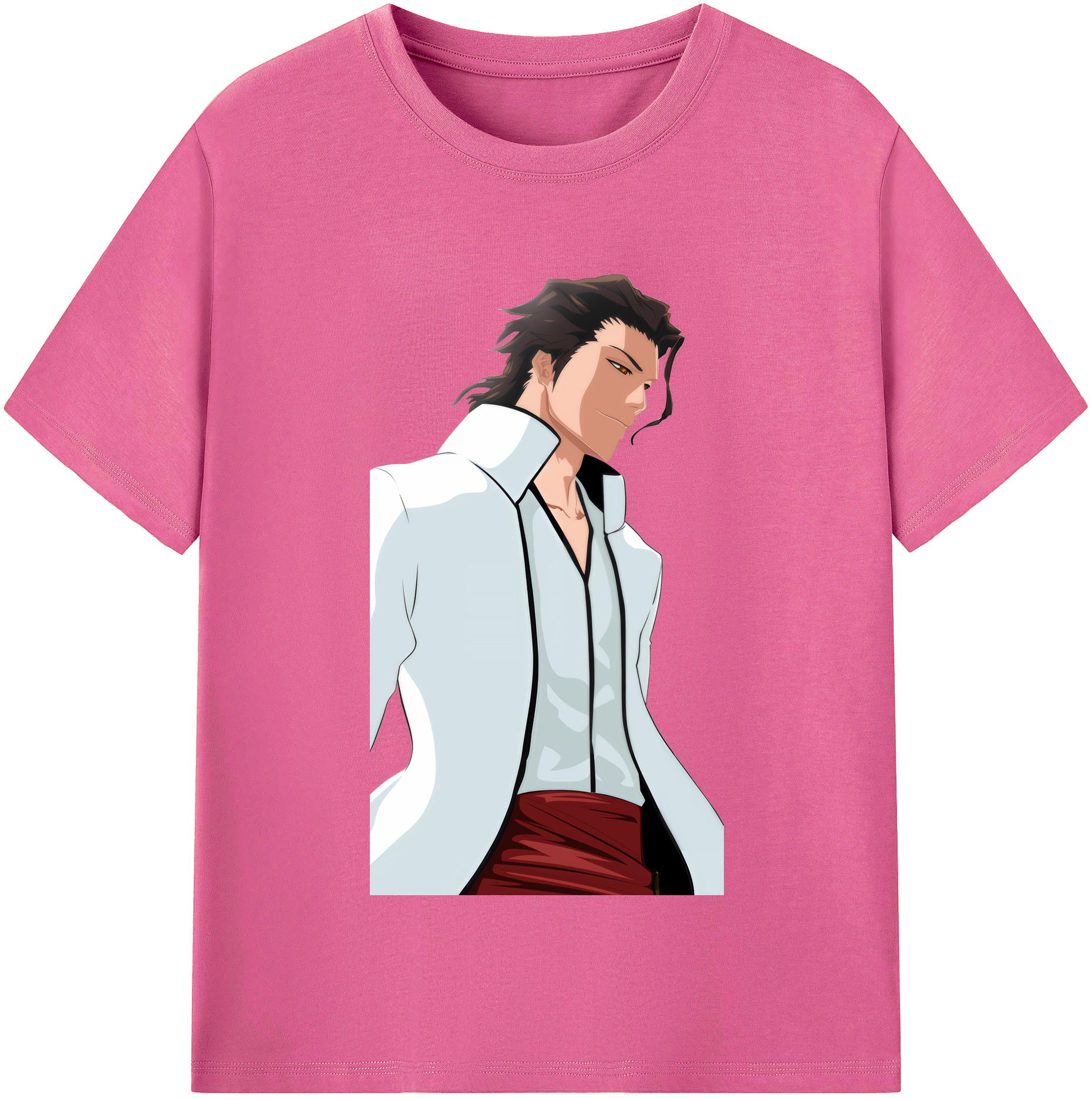 （画像用） ブリーチ 藍染 惣右介（あいぜん そうすけ） BLEACH Aizen Sousuke レディースカジュアルプリントTシャツ（綿100％）