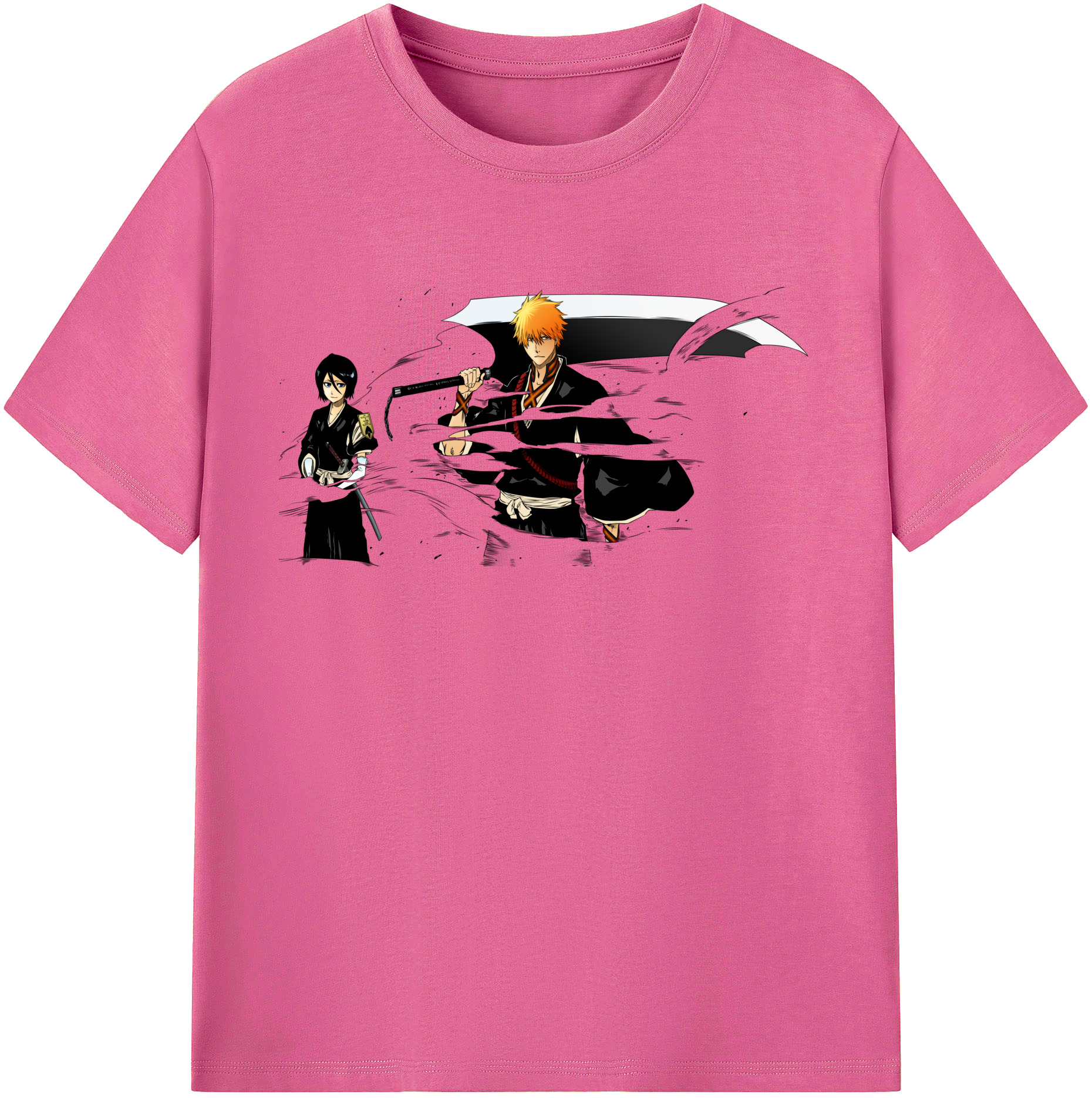 （画像用） ブリーチ 黒崎一護（くろさき いちご）BLEACH Kurosaki Ichigo レディースカジュアルプリントTシャツ（綿100％）