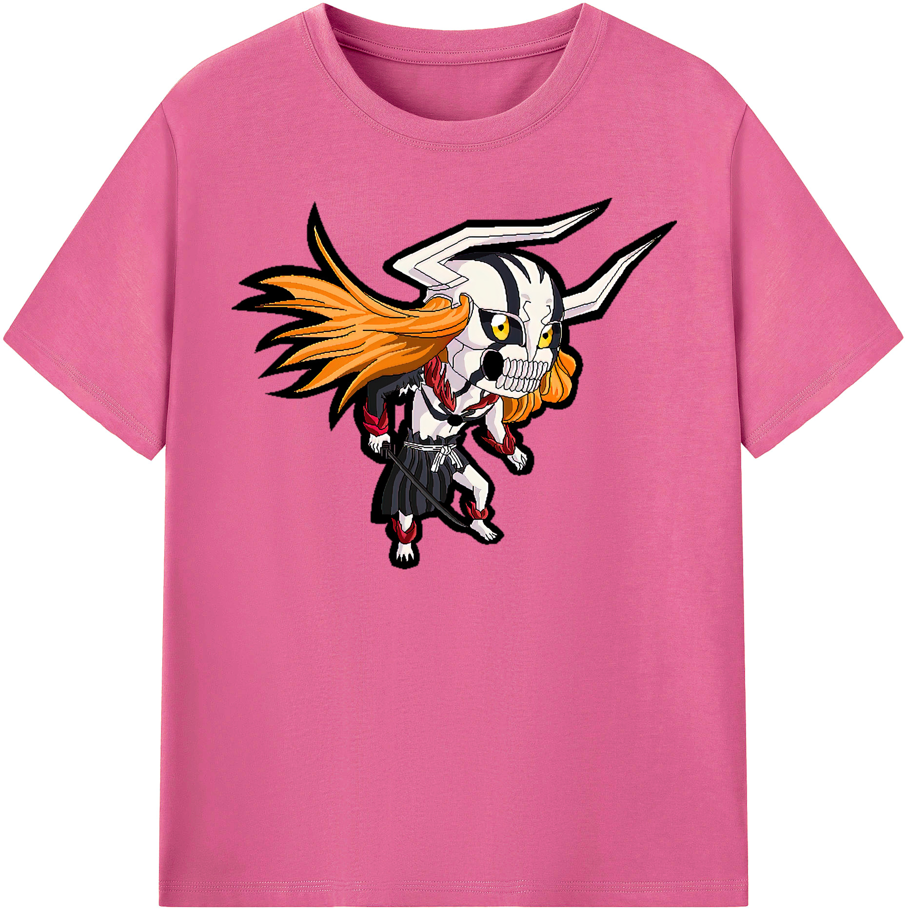（画像用） ブリーチ 黒崎一護（くろさき いちご）BLEACH Kurosaki Ichigo レディースカジュアルプリントTシャツ（綿100％）