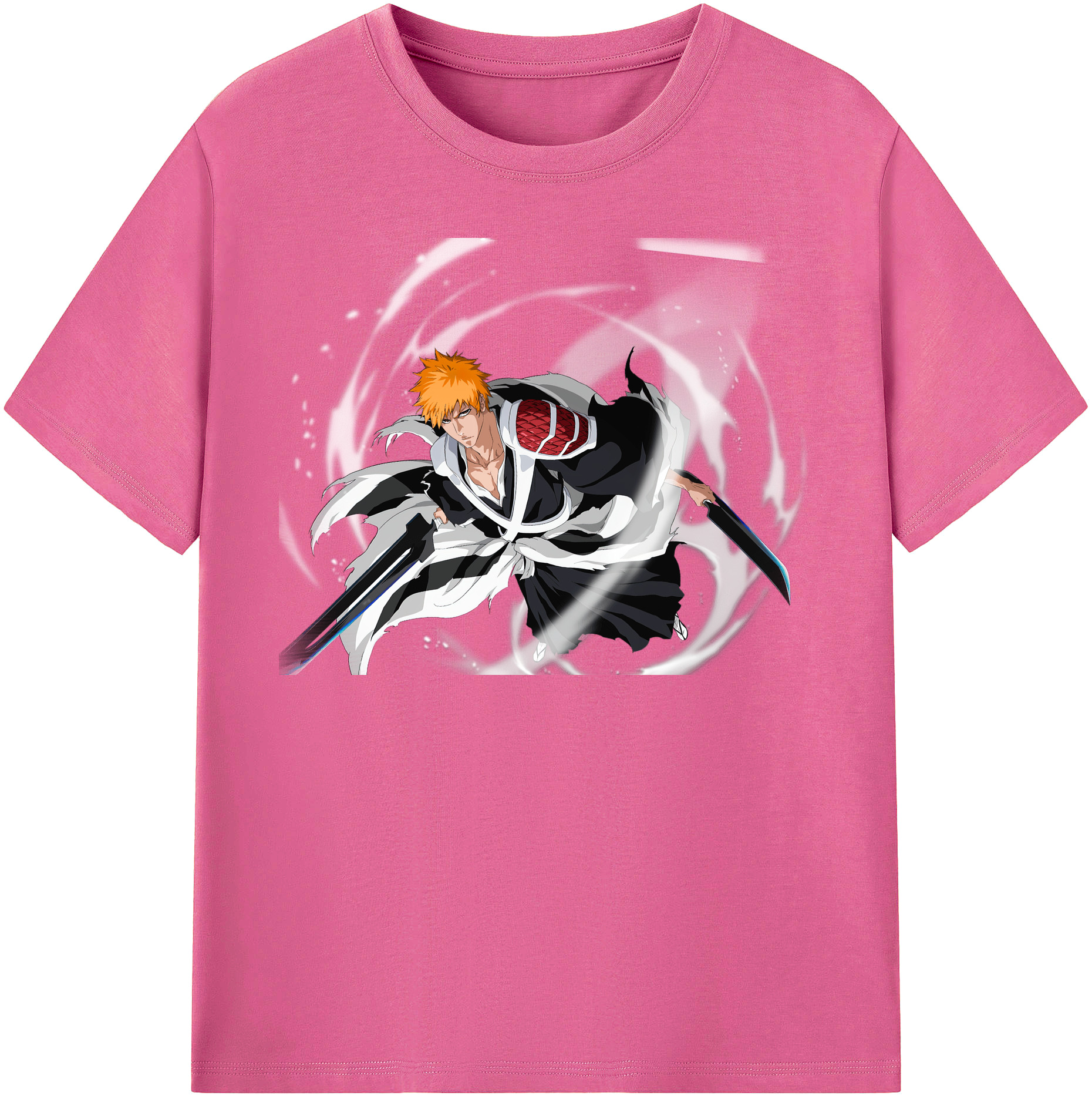 （画像用） ブリーチ 黒崎一護（くろさき いちご）BLEACH Kurosaki Ichigo レディースカジュアルプリントTシャツ（綿100％）