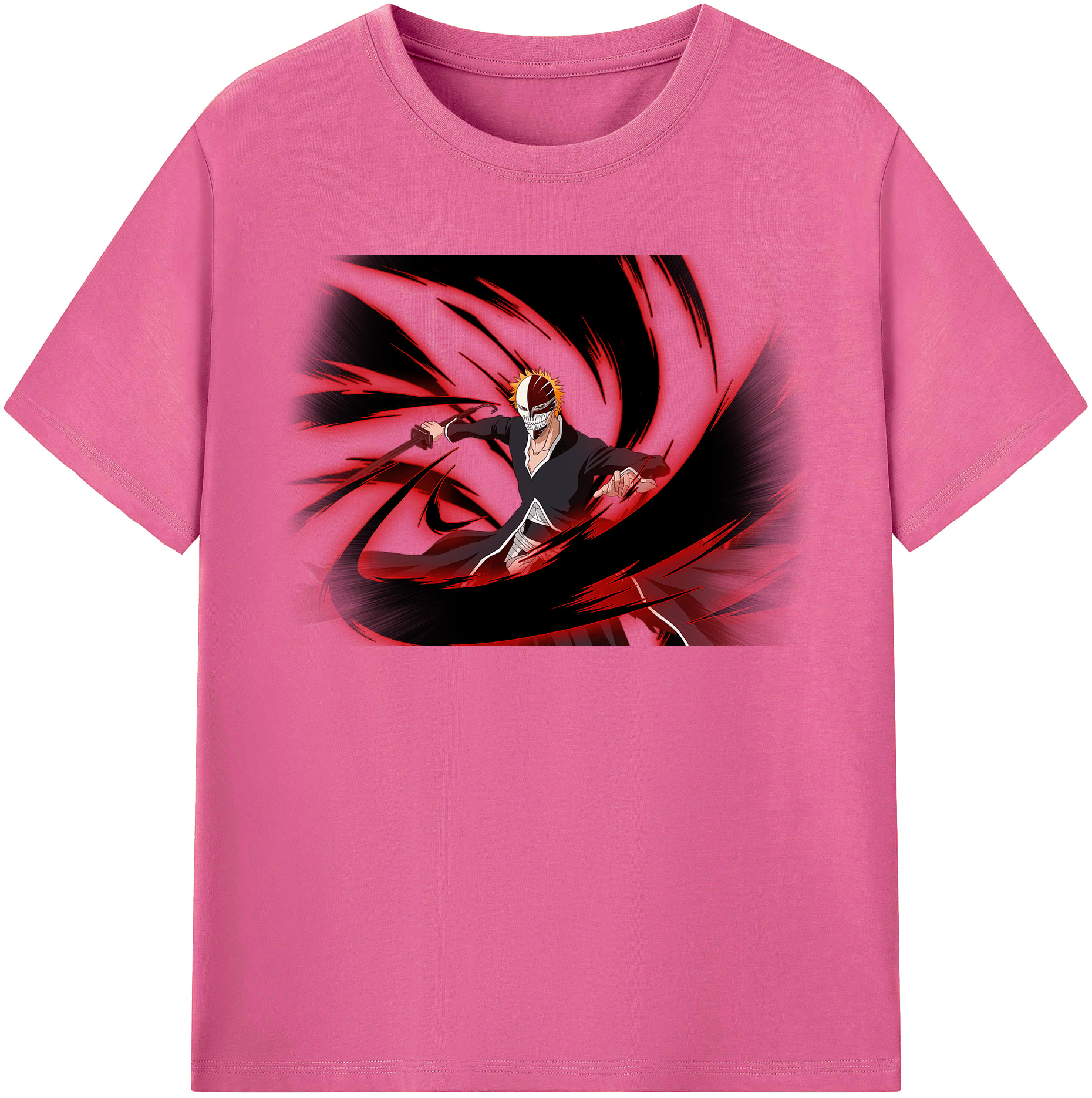 （画像用） ブリーチ 黒崎一護（くろさき いちご）BLEACH Kurosaki Ichigo レディースカジュアルプリントTシャツ（綿100％）