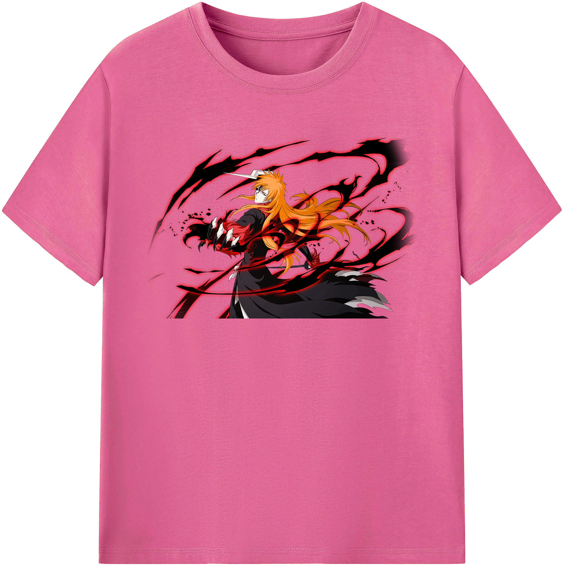 （画像用） ブリーチ 黒崎一護（くろさき いちご）BLEACH Kurosaki Ichigo レディースカジュアルプリントTシャツ（綿100％）