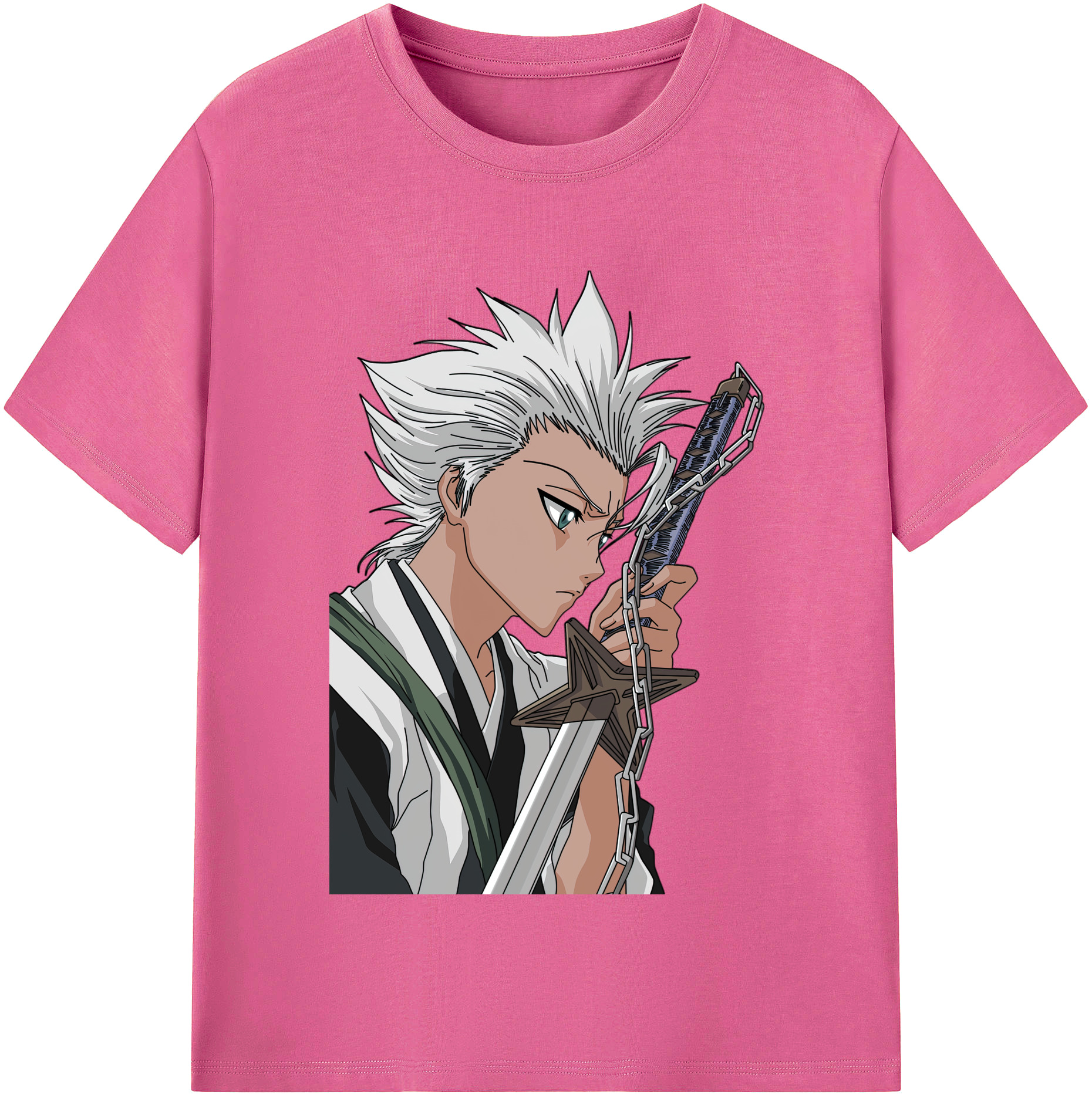 （画像用） ブリーチ 日番谷冬獅郎（ひつがや とうしろう） BLEACH Hitsugaya Toushirou レディースカジュアルプリントTシャツ（綿100％）