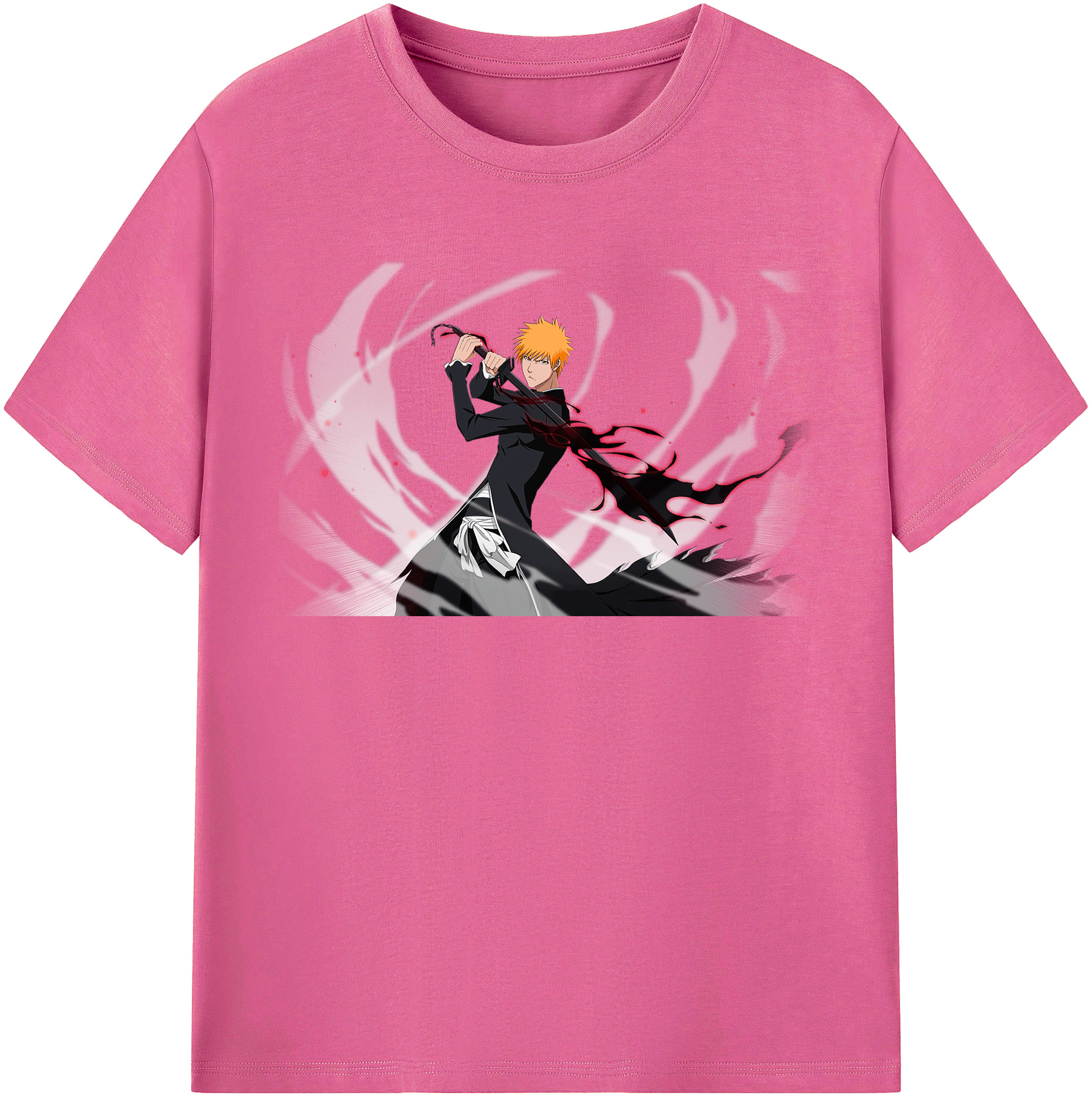 （画像用） ブリーチ 黒崎一護（くろさき いちご）BLEACH Kurosaki Ichigo レディースカジュアルプリントTシャツ（綿100％）