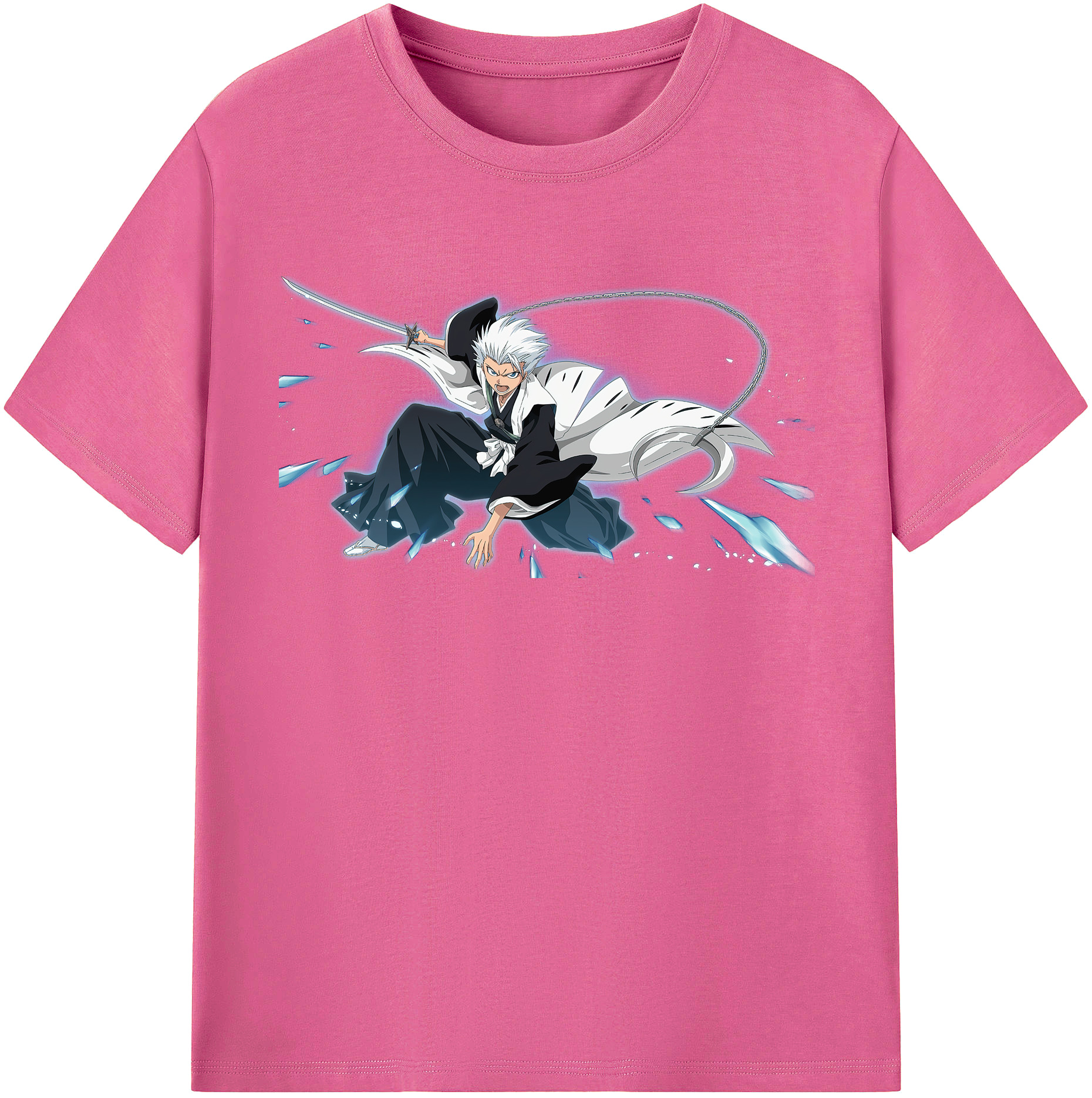 （画像用） ブリーチ 日番谷冬獅郎（ひつがや とうしろう） BLEACH Hitsugaya Toushirou レディースカジュアルプリントTシャツ（綿100％）
