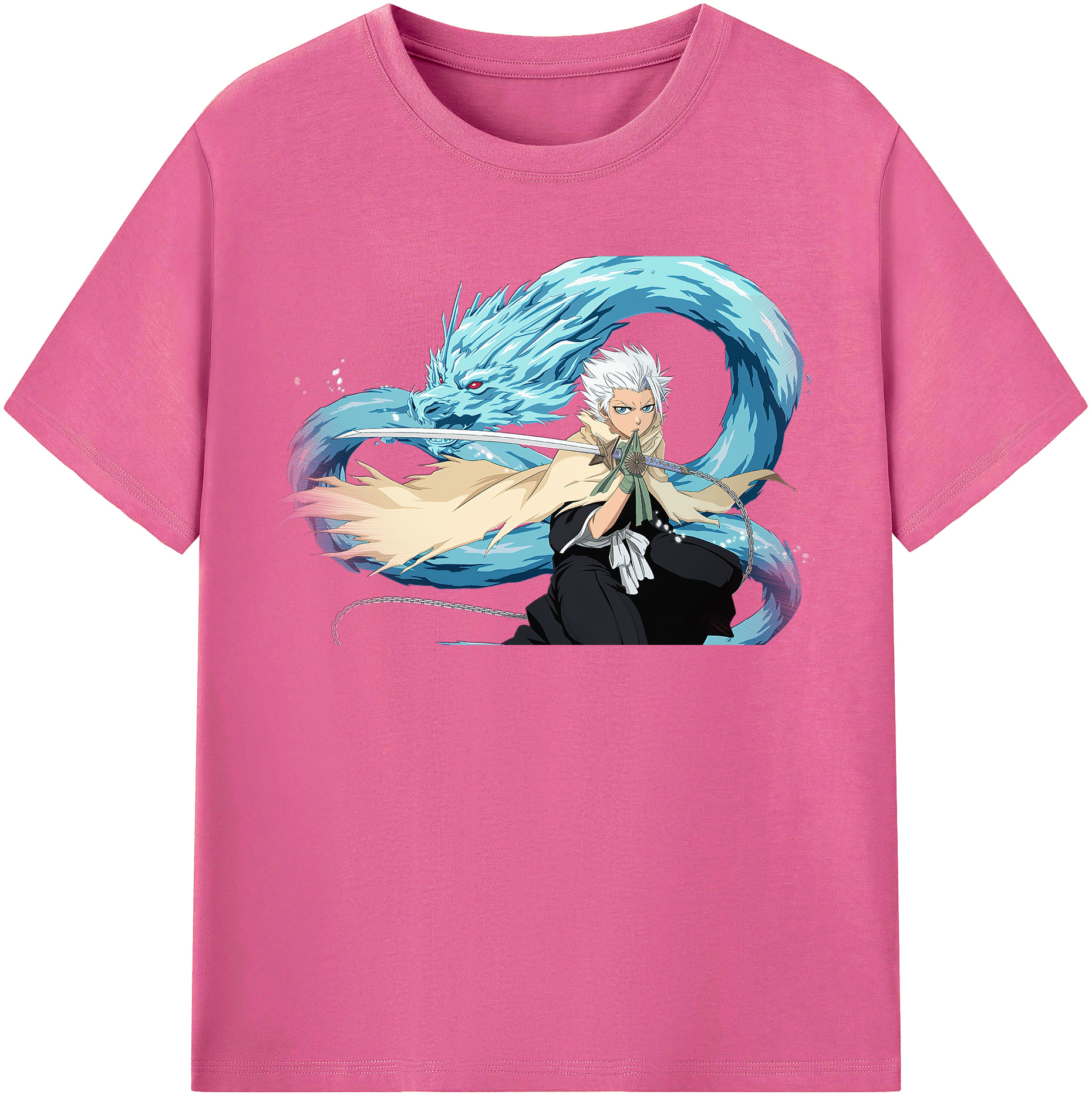 （画像用） ブリーチ 日番谷冬獅郎（ひつがや とうしろう） BLEACH Hitsugaya Toushirou レディースカジュアルプリントTシャツ（綿100％）
