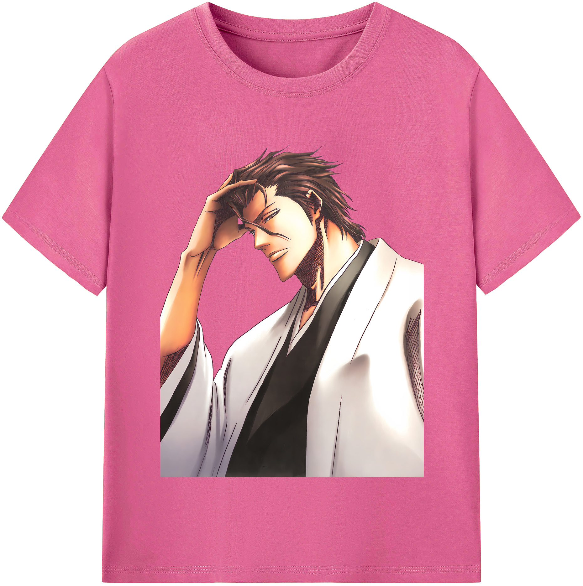 （画像用） ブリーチ 藍染 惣右介（あいぜん そうすけ） BLEACH Aizen Sousuke レディースカジュアルプリントTシャツ（綿100％）