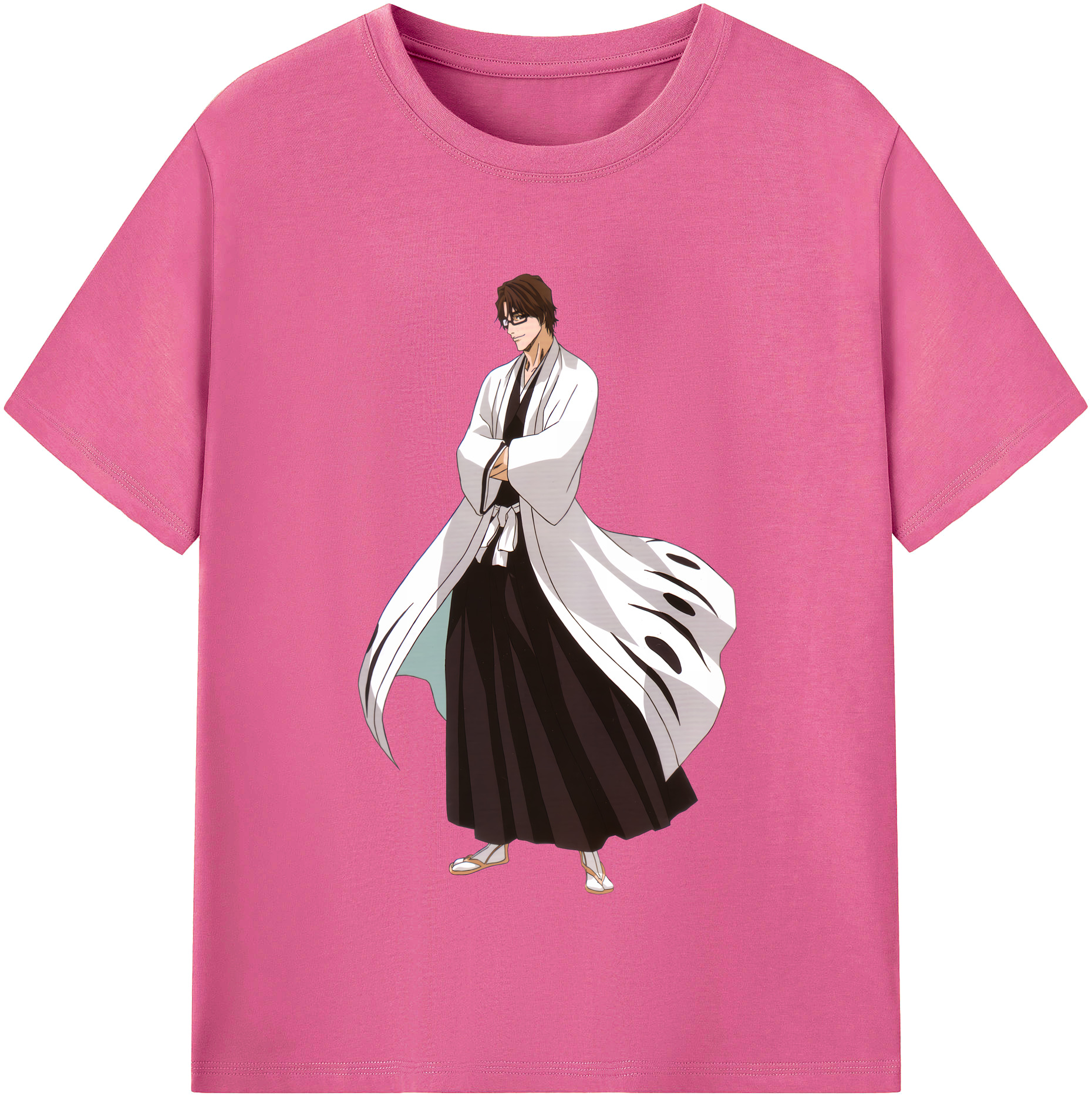 （画像用） ブリーチ 藍染 惣右介（あいぜん そうすけ） BLEACH Aizen Sousuke レディースカジュアルプリントTシャツ（綿100％）