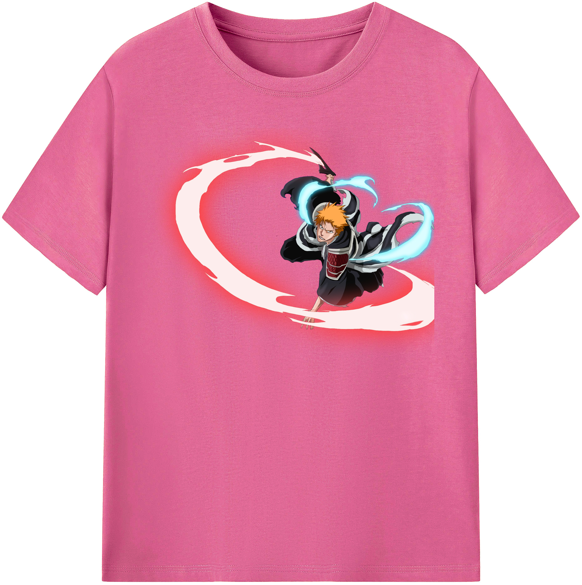 （画像用） ブリーチ 黒崎一護（くろさき いちご）BLEACH Kurosaki Ichigo レディースカジュアルプリントTシャツ（綿100％）