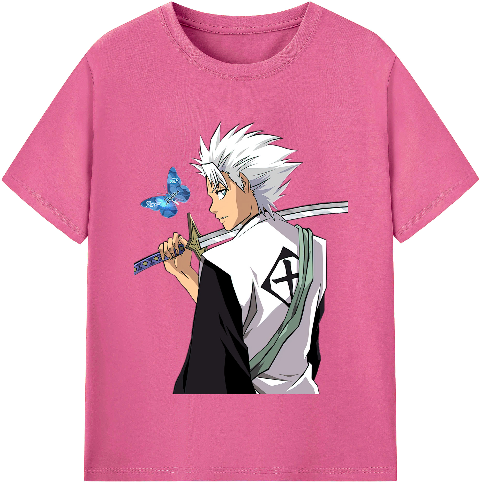 （画像用） ブリーチ 日番谷冬獅郎（ひつがや とうしろう） BLEACH Hitsugaya Toushirou レディースカジュアルプリントTシャツ（綿100％）