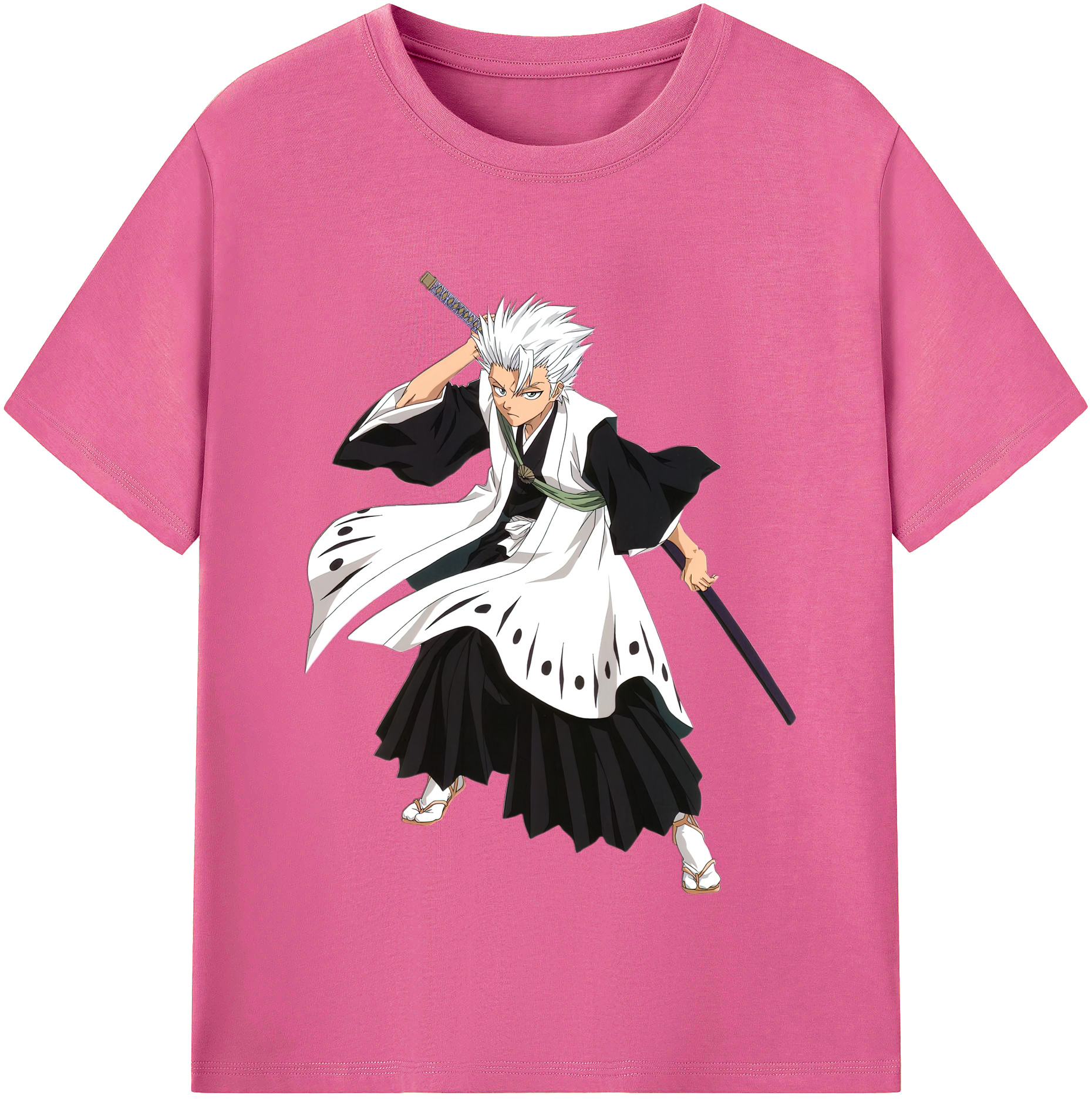 （画像用） ブリーチ 日番谷冬獅郎（ひつがや とうしろう） BLEACH Hitsugaya Toushirou レディースカジュアルプリントTシャツ（綿100％）