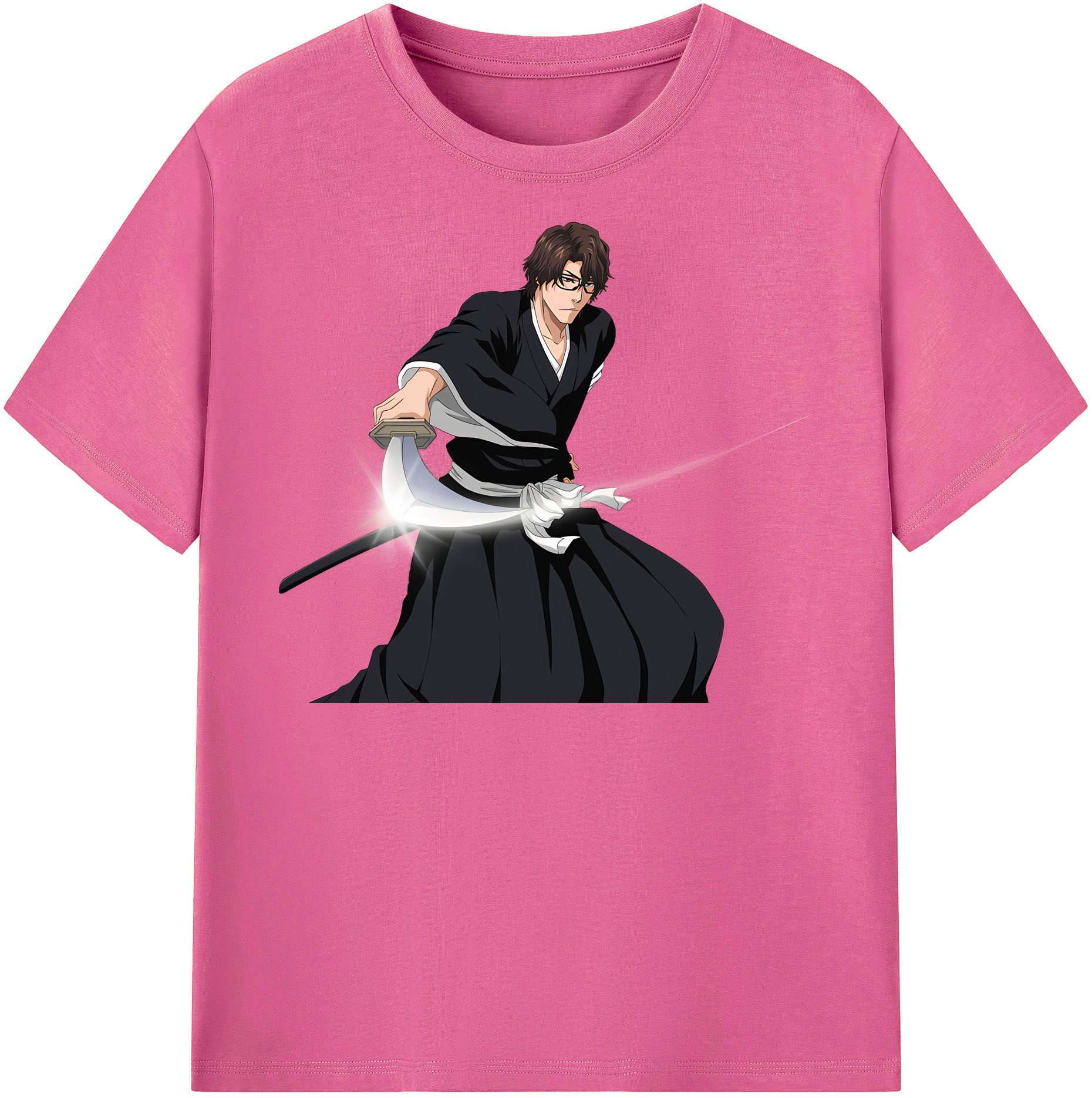 （画像用） ブリーチ 藍染 惣右介（あいぜん そうすけ） BLEACH Aizen Sousuke レディースカジュアルプリントTシャツ（綿100％）