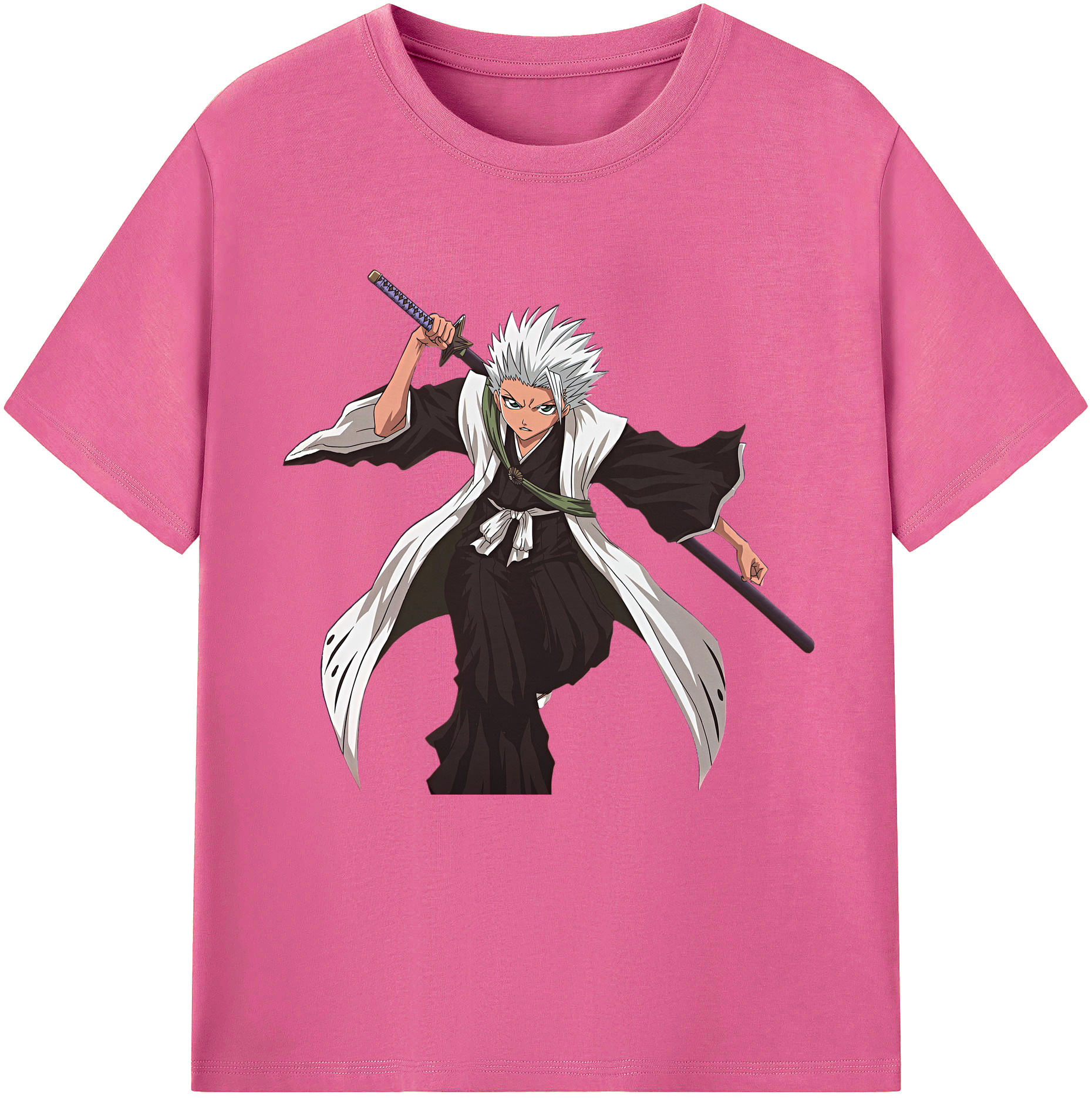 （画像用） ブリーチ 日番谷冬獅郎（ひつがや とうしろう） BLEACH Hitsugaya Toushirou レディースカジュアルプリントTシャツ（綿100％）
