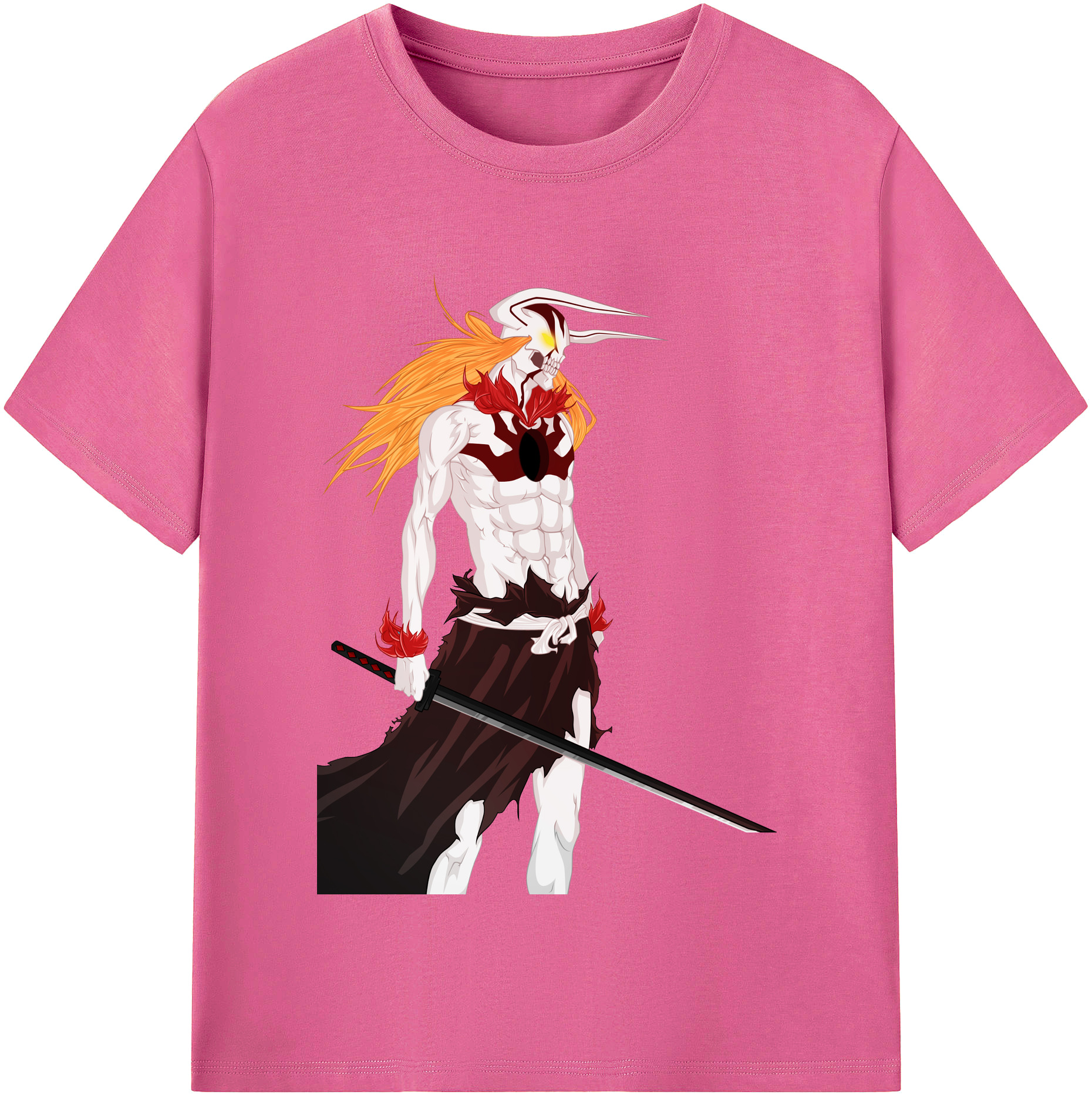 （画像用） ブリーチ 黒崎一護（くろさき いちご）BLEACH Kurosaki Ichigo レディースカジュアルプリントTシャツ（綿100％）