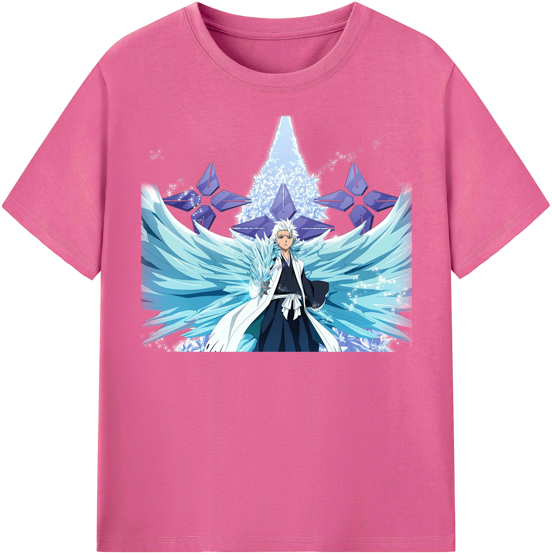 （画像用） ブリーチ 日番谷冬獅郎（ひつがや とうしろう） BLEACH Hitsugaya Toushirou レディースカジュアルプリントTシャツ（綿100％）