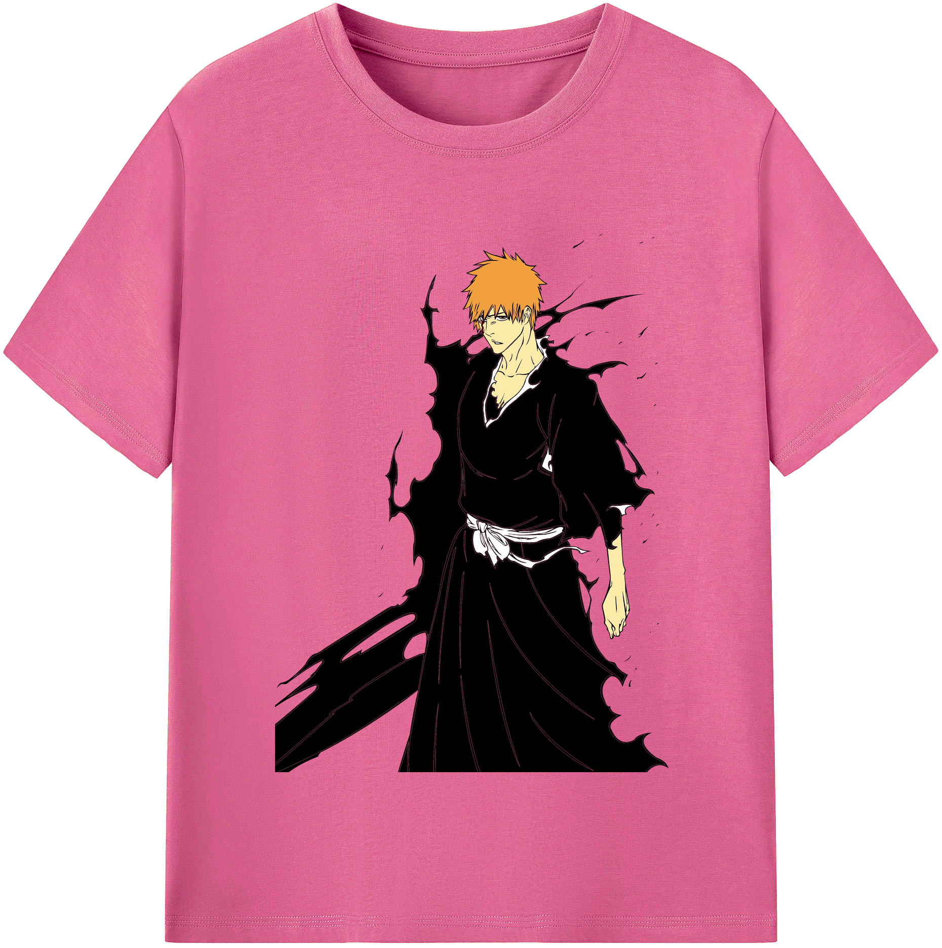 （画像用） ブリーチ 黒崎一護（くろさき いちご）BLEACH Kurosaki Ichigo レディースカジュアルプリントTシャツ（綿100％）