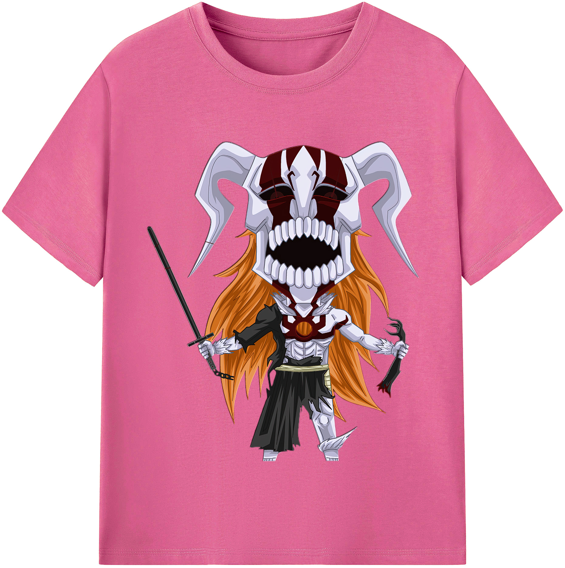 （画像用） ブリーチ 黒崎一護（くろさき いちご）BLEACH Kurosaki Ichigo レディースカジュアルプリントTシャツ（綿100％）