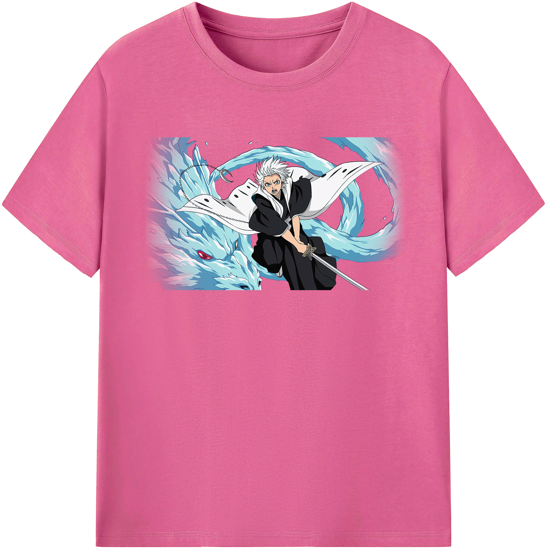 （画像用） ブリーチ 日番谷冬獅郎（ひつがや とうしろう） BLEACH Hitsugaya Toushirou レディースカジュアルプリントTシャツ（綿100％）
