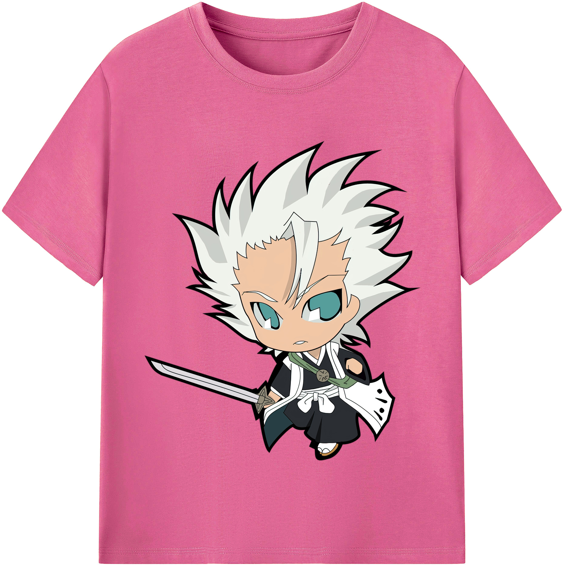 （画像用） ブリーチ 日番谷冬獅郎（ひつがや とうしろう） BLEACH Hitsugaya Toushirou レディースカジュアルプリントTシャツ（綿100％）