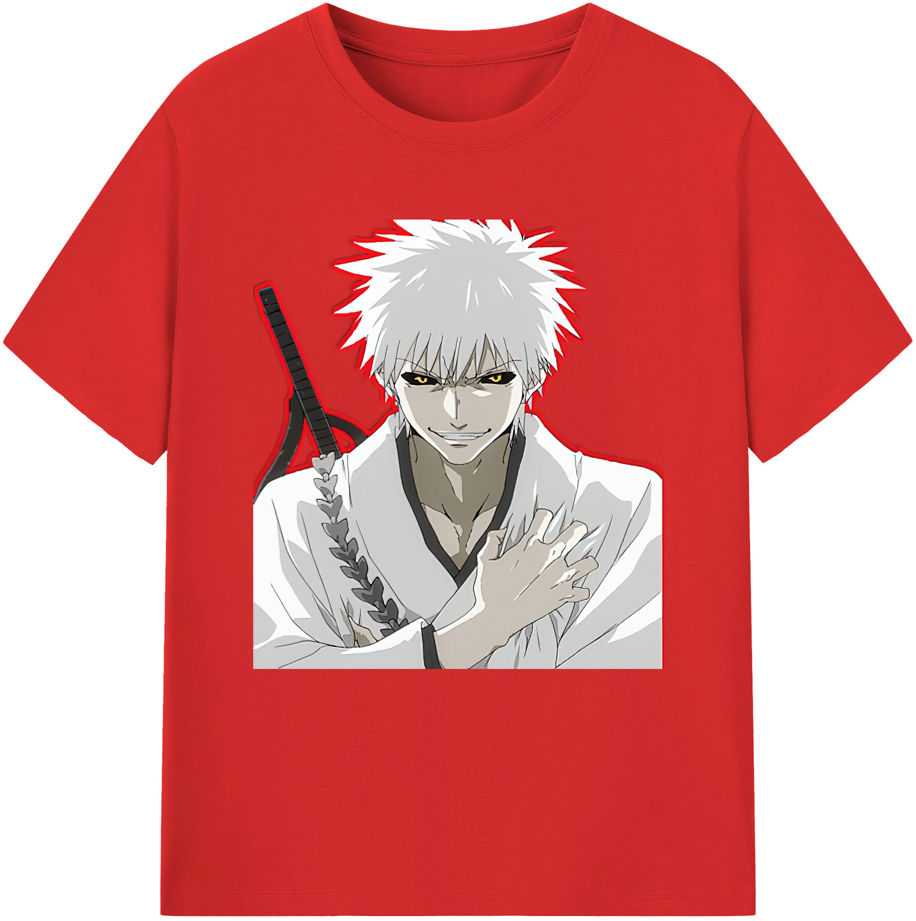 （画像用） ブリーチ 黒崎一護（くろさき いちご）BLEACH Kurosaki Ichigo レディースカジュアルプリントTシャツ（綿100％）